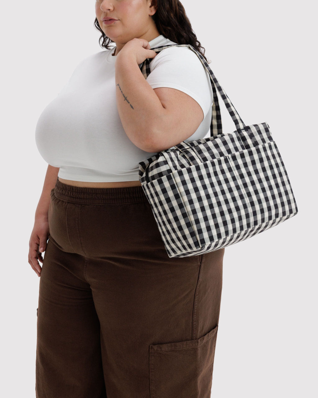 Everyday Cloud Bag - Black and Cream Gingham - image 2