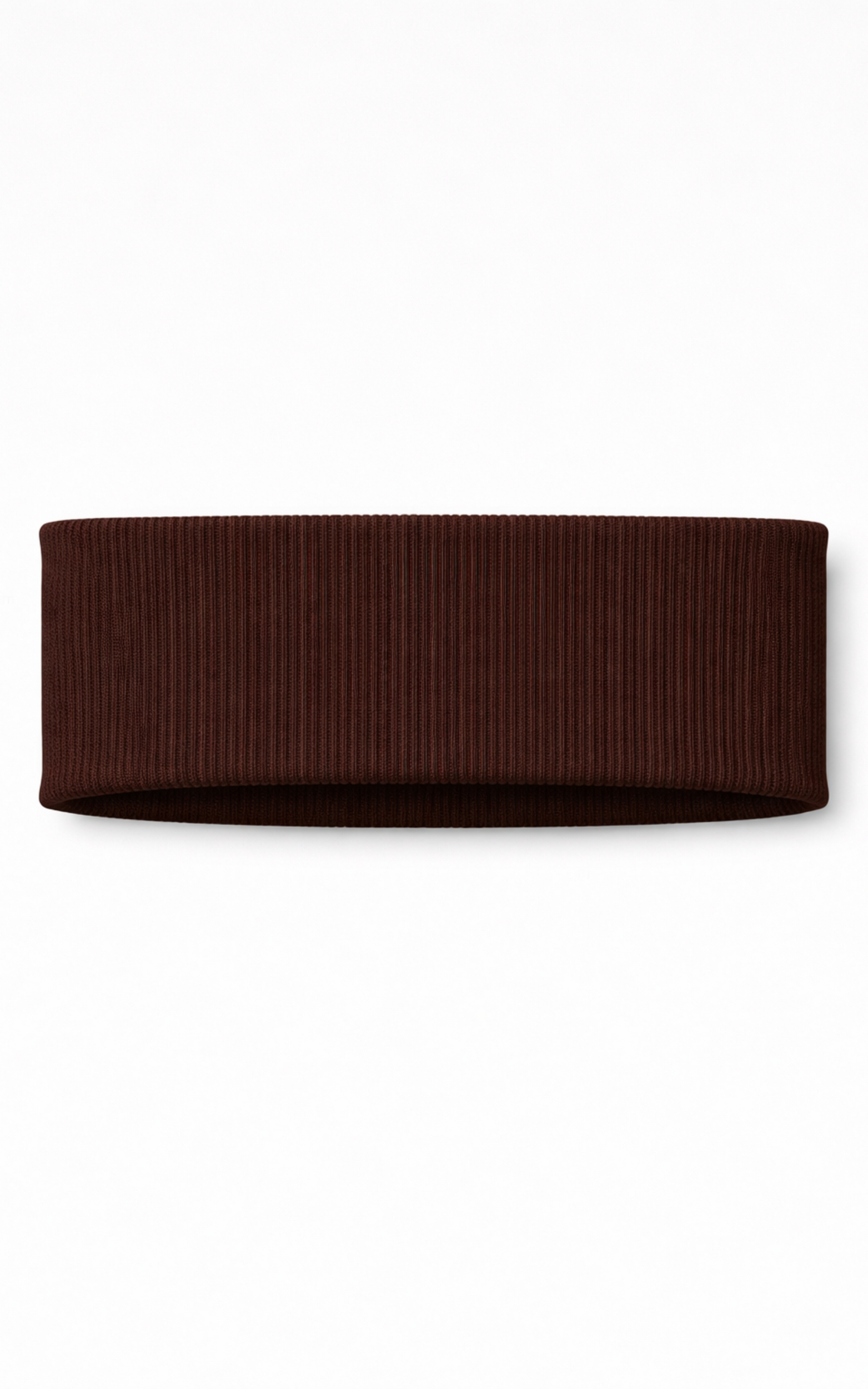 Vilma Headband - Thick Ribbed Headband in Dark Brown