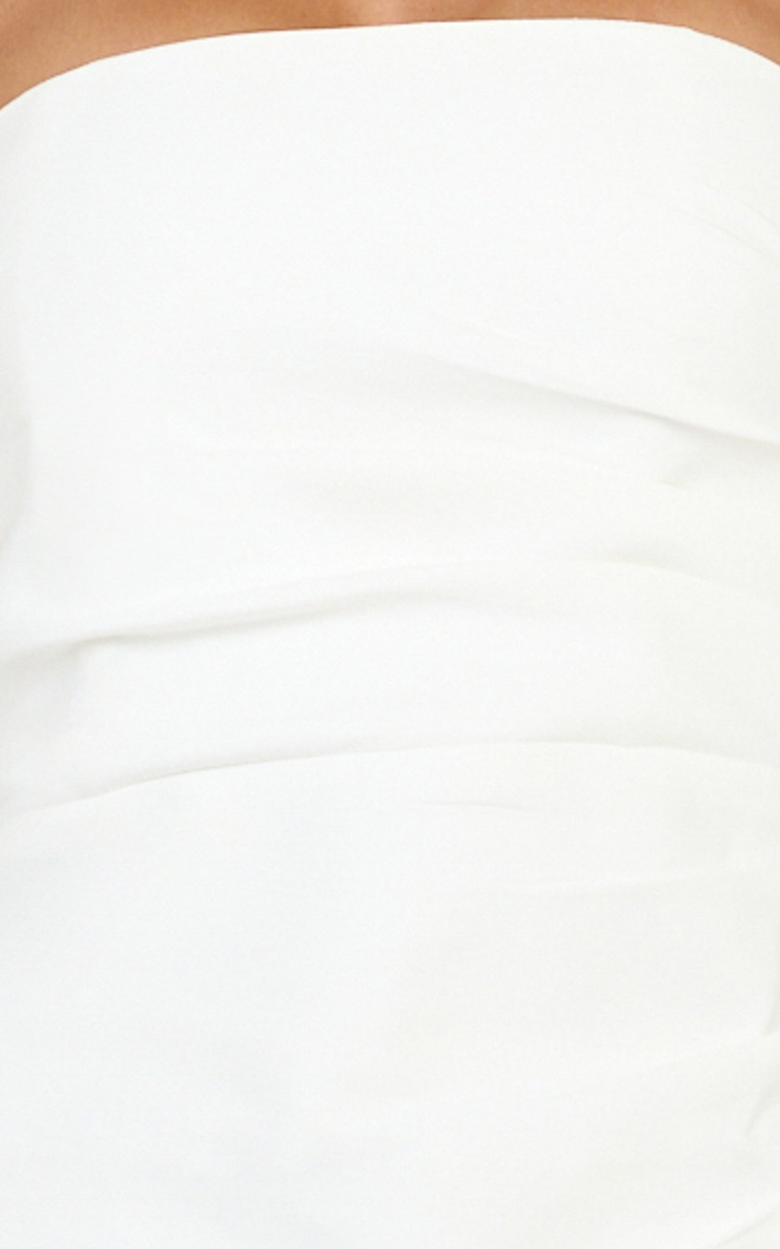 Inaya Mini Dress - Strapless Flounce Hem Dress in Off White