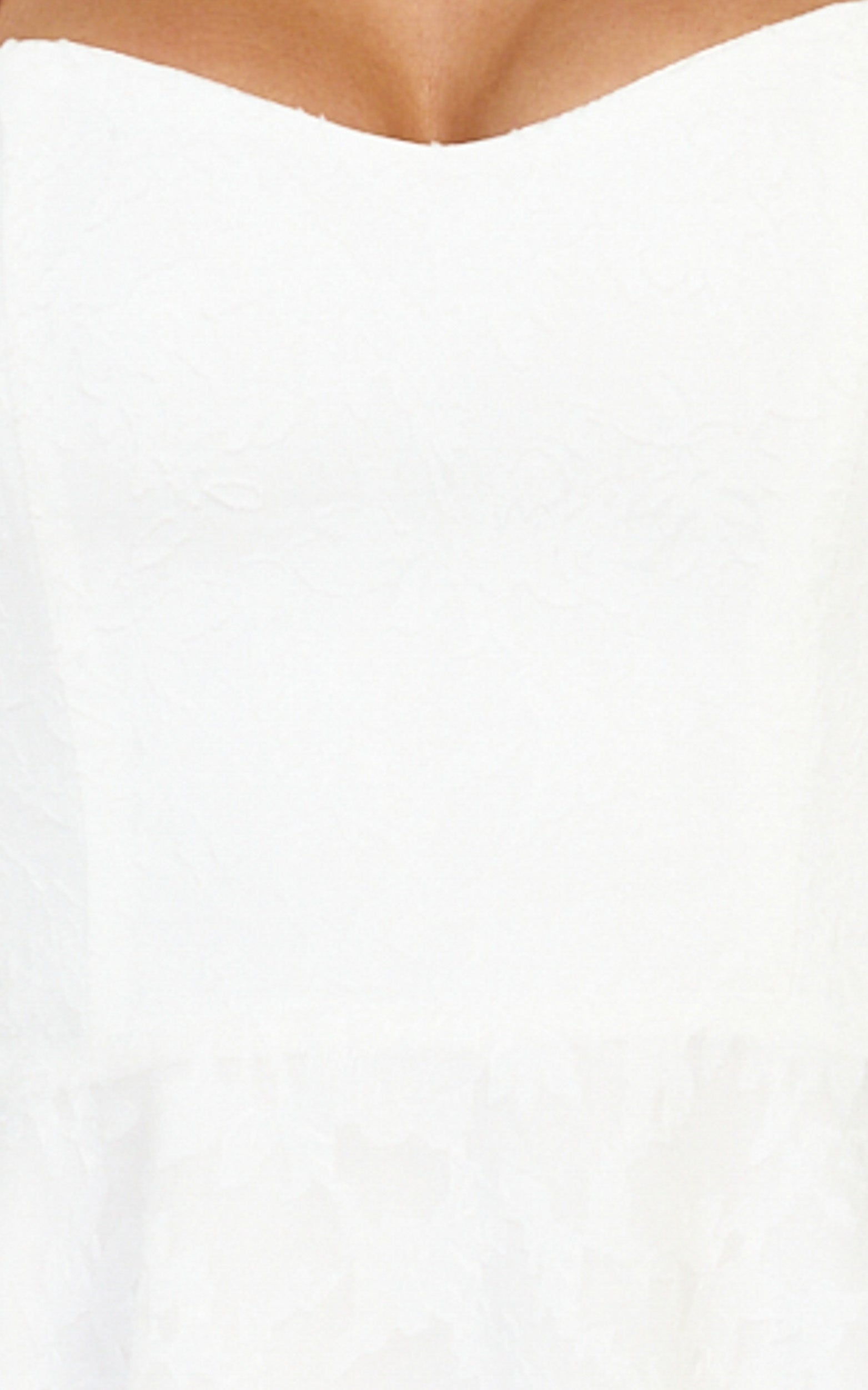 Seraphina Mini Dress - Halter Neck Clipped Jacquard Dress in White