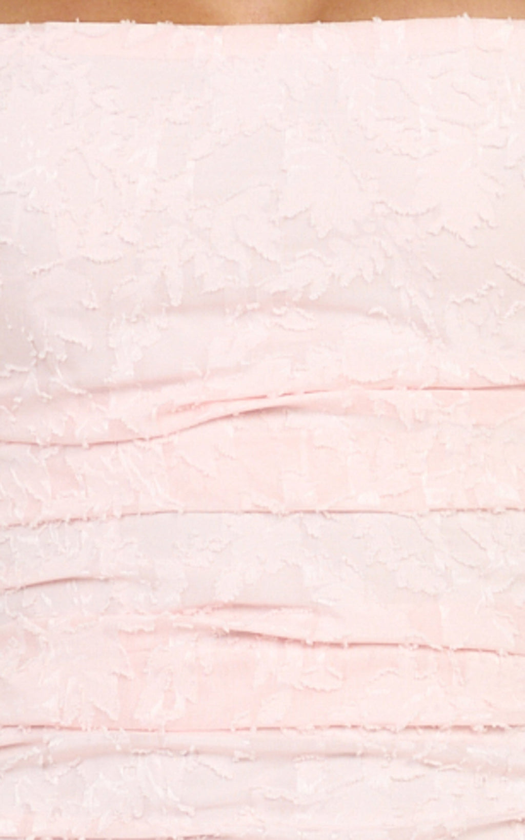 Seraphina Midi Dress - Gathered Bodice Halter Clipped Jacquard Dress in Pink