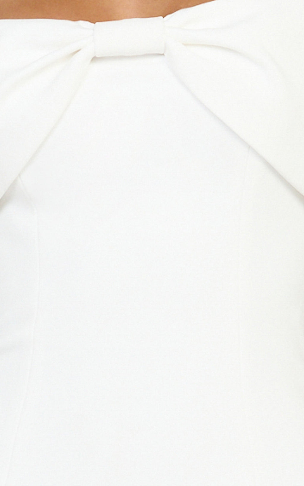 Thalia Mini Dress - Off Shoulder Bow Detail Dress in White