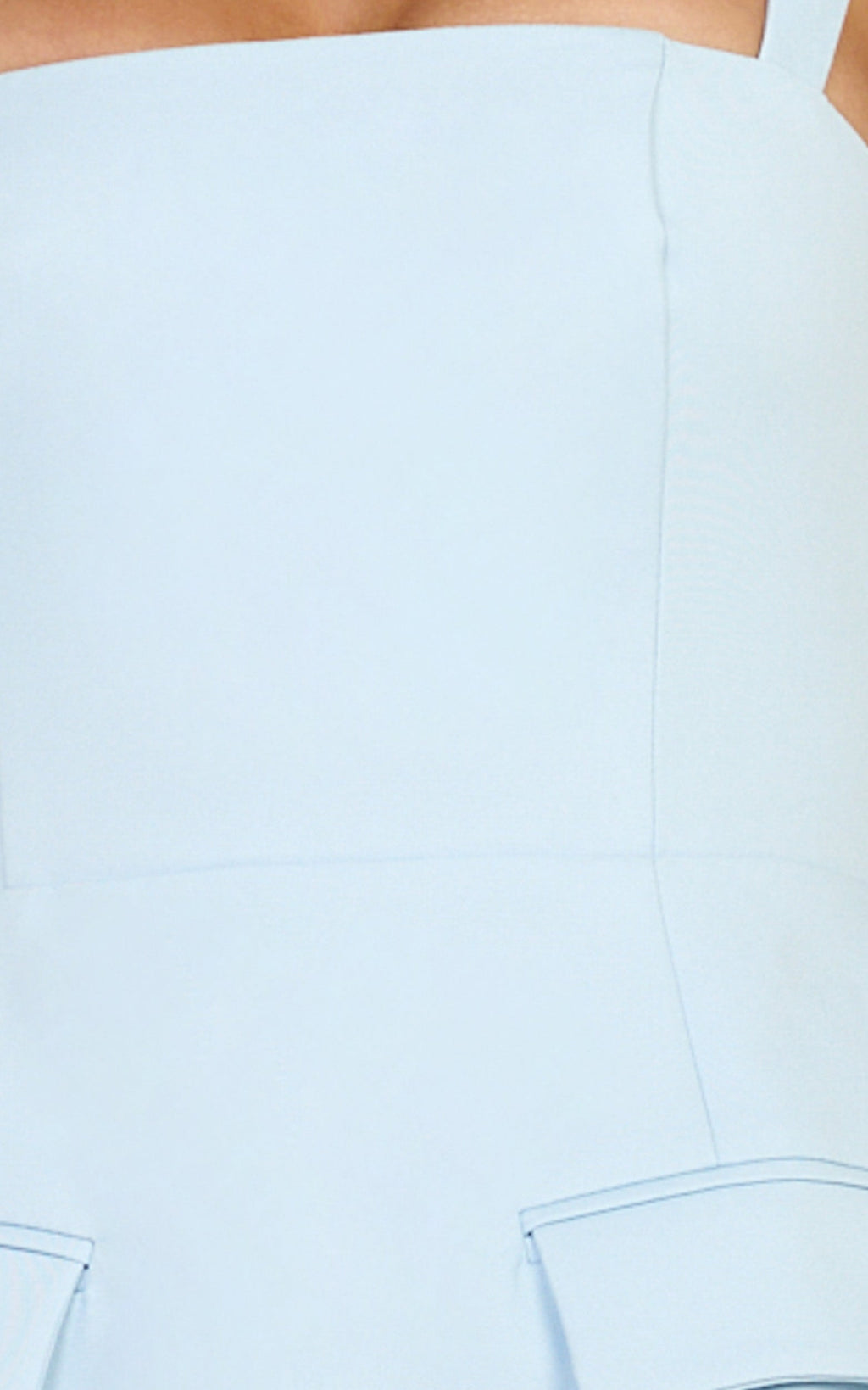 Garrett Mini Dress - Square Neck Fit And Flare Dress in Light Blue