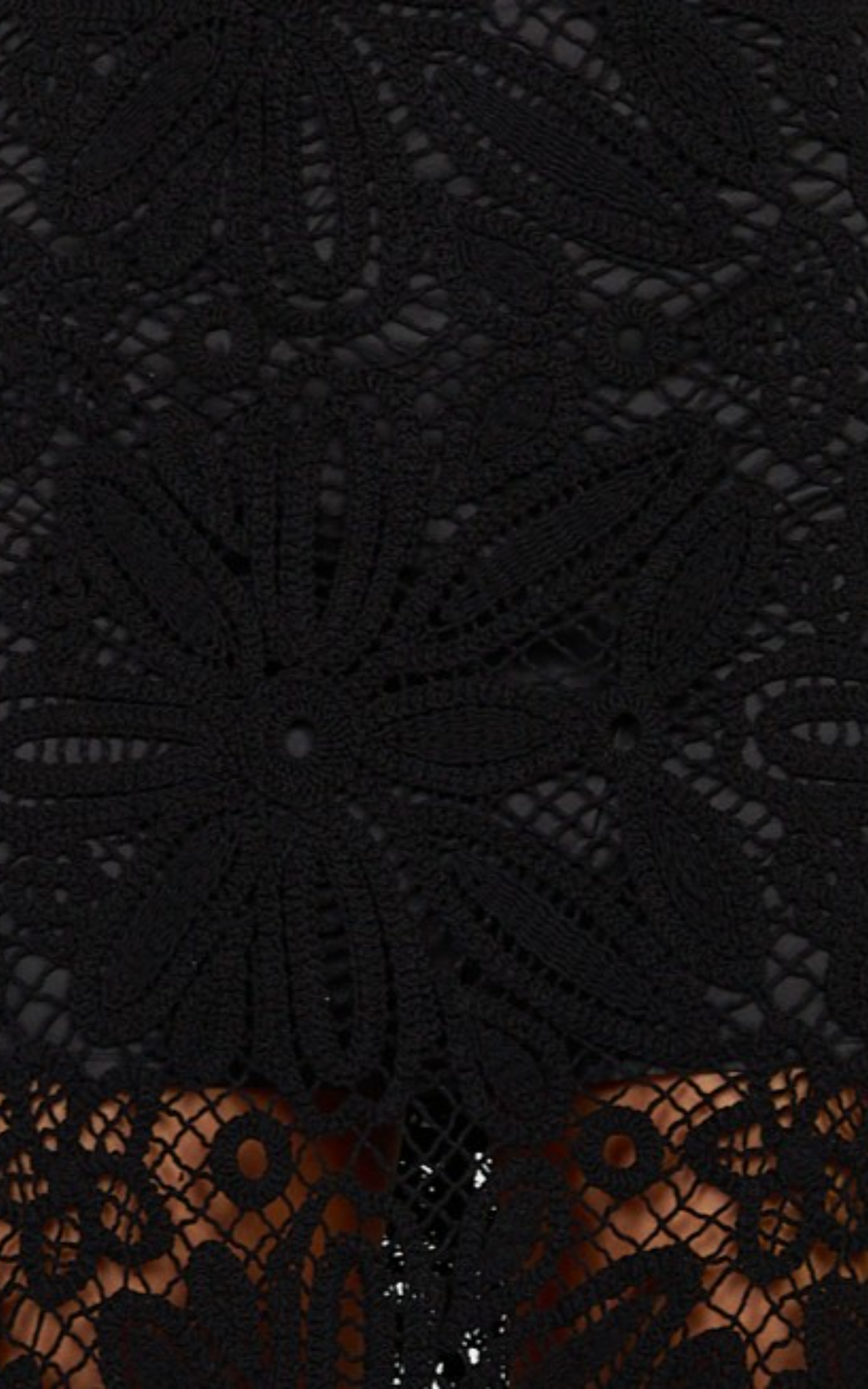 Charlene Maxi Skirt - Crochet Fit And Flare Skirt in Black