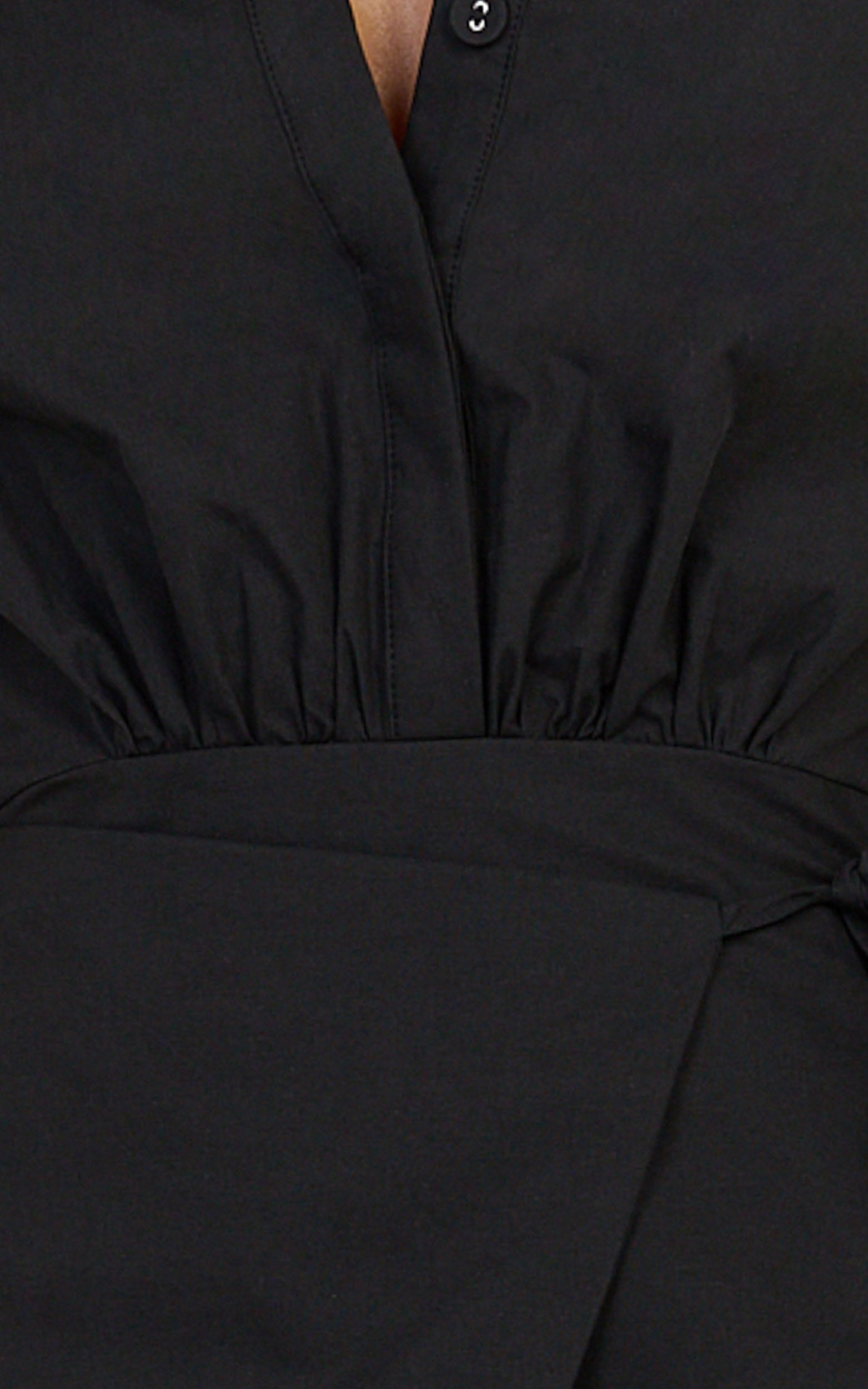 Heath Mini Dress - Collared Button Up Shirt Dress in Black