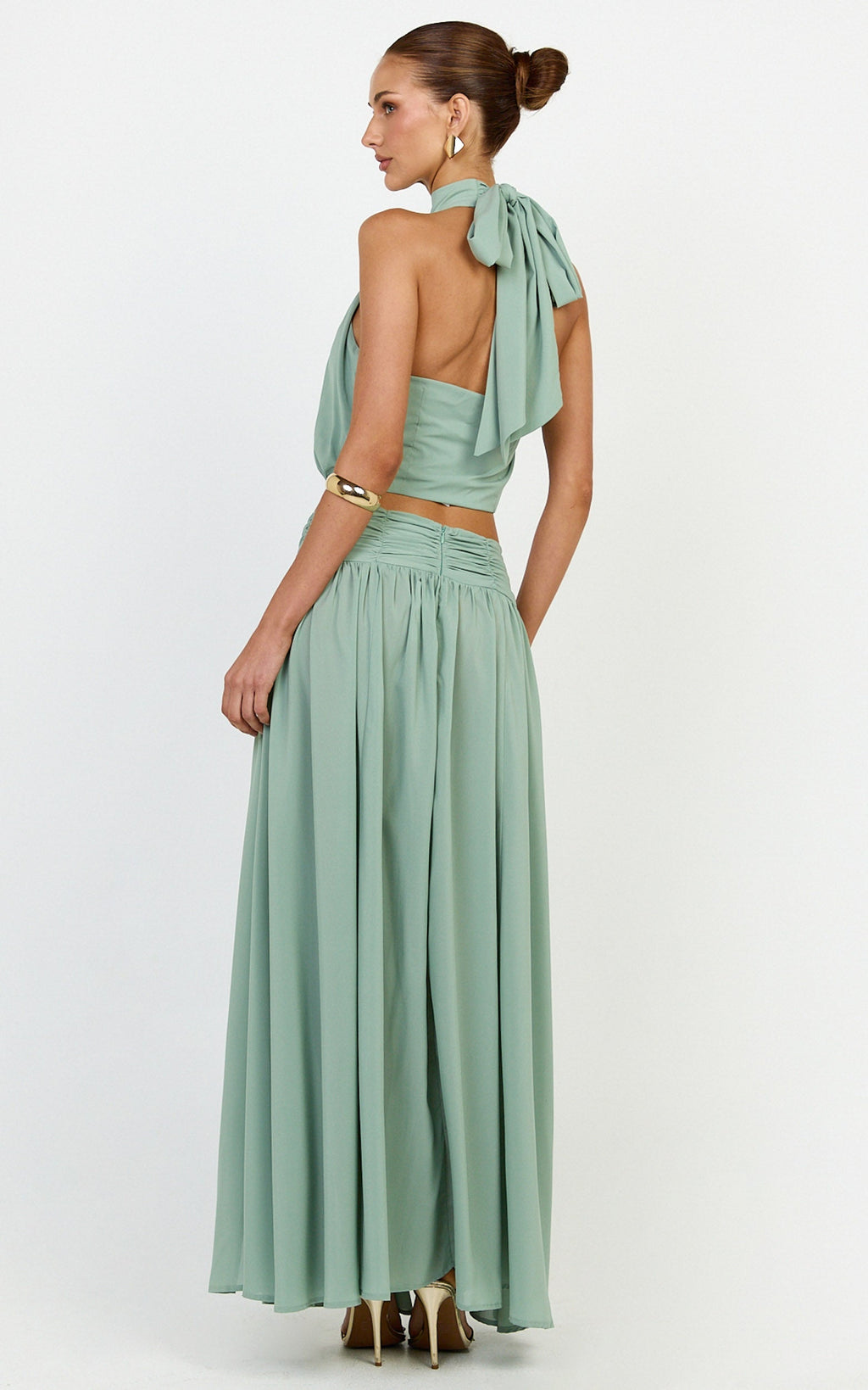 Melanie Top - Halter Neck Top in Green