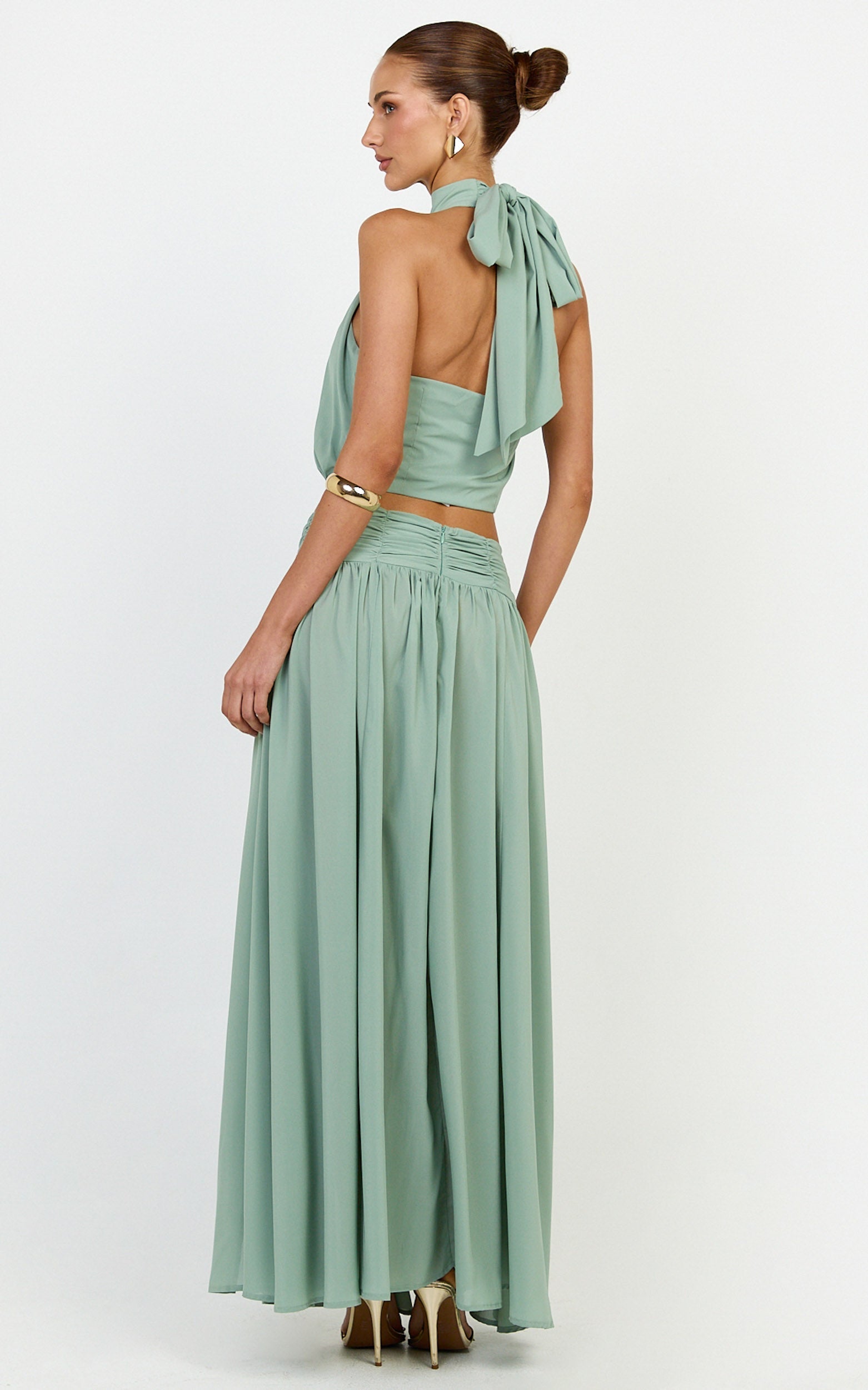 Melanie Top - Halter Neck Top in Green