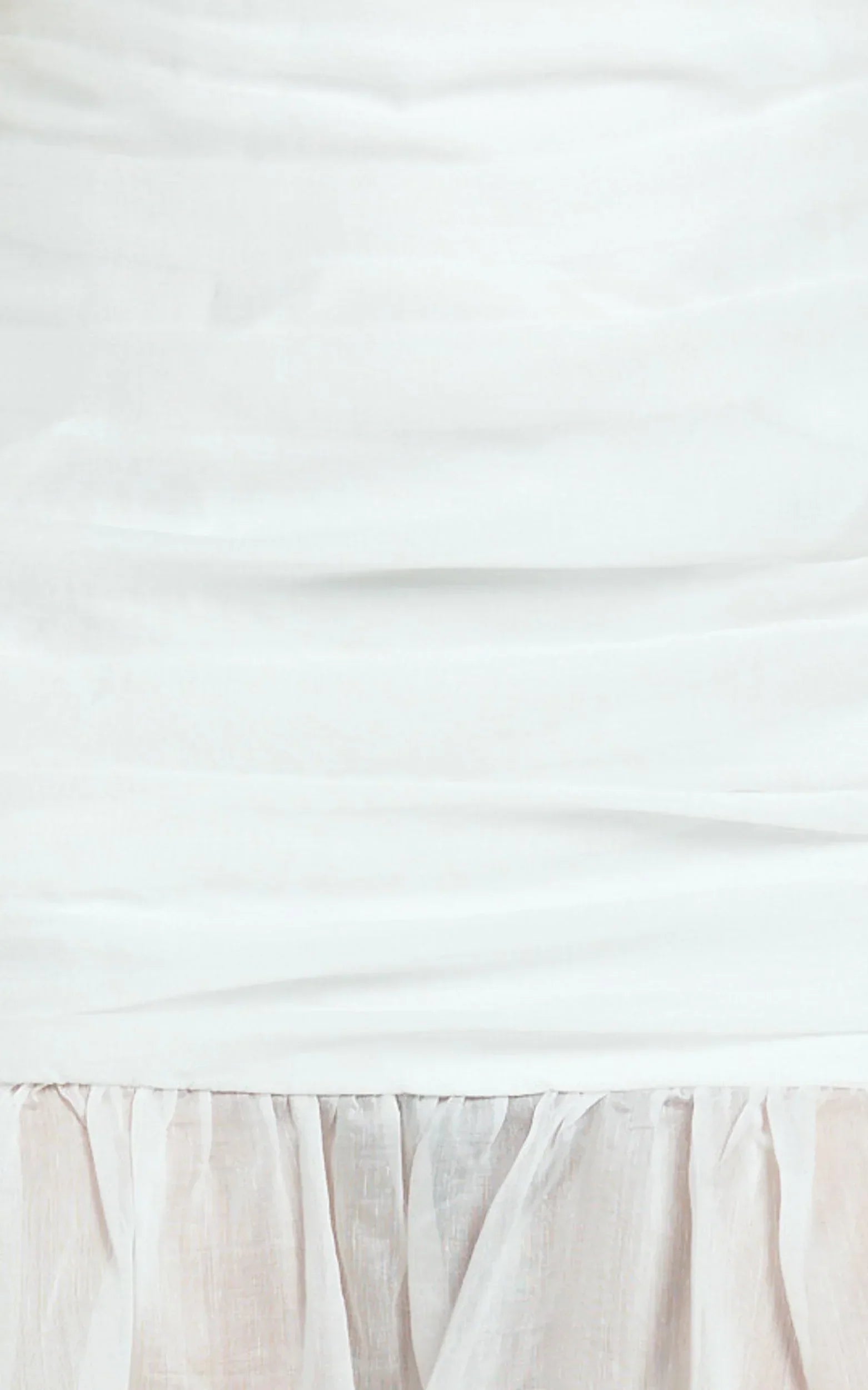Mackenzie Maxi Dress - Tipped Shoulder Drop Waist Full Gathered Skirt Dress in White