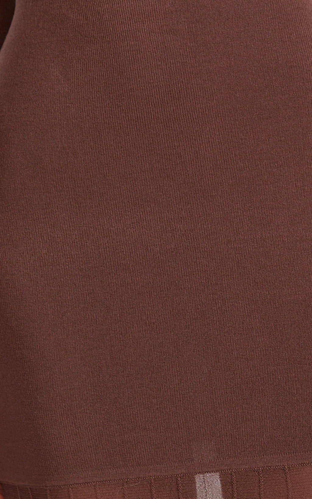 Delphine Maxi Dress - Long Sleeve Knit Sheer Pleated Skirt Maxi Dress in Chocolate