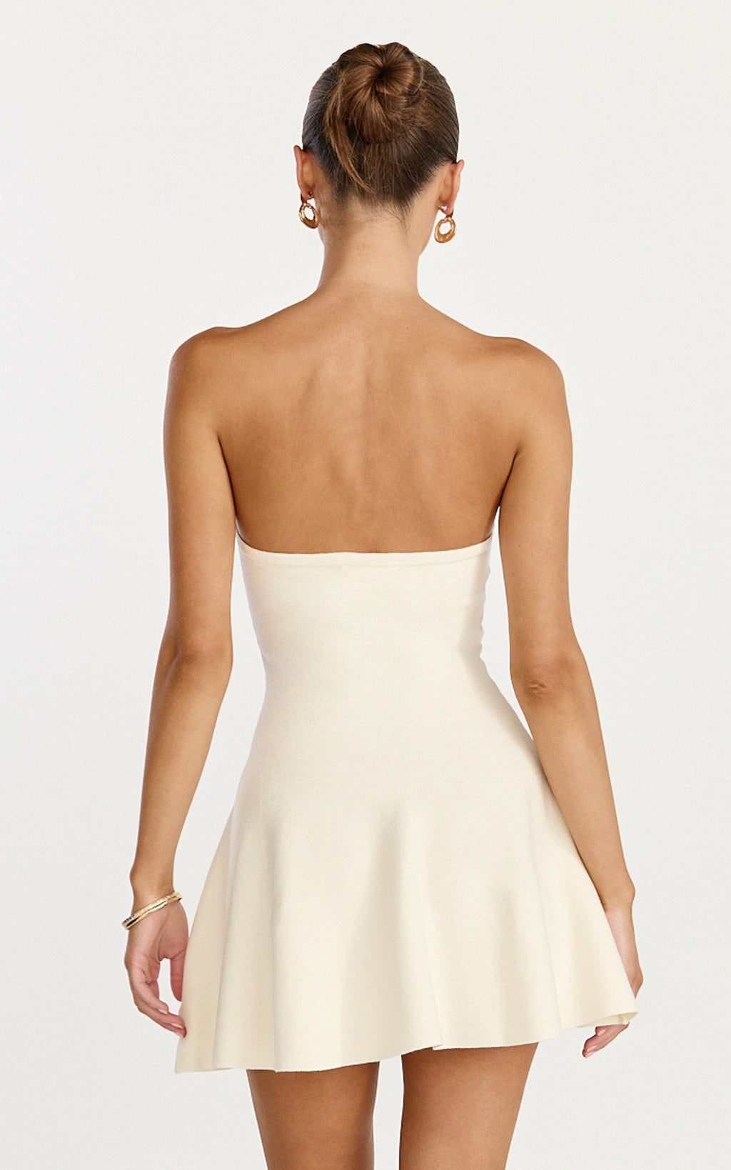 Roselisse Mini Dress - Strapless Sweetheart Fit & Flare Mini Dress in Cream
