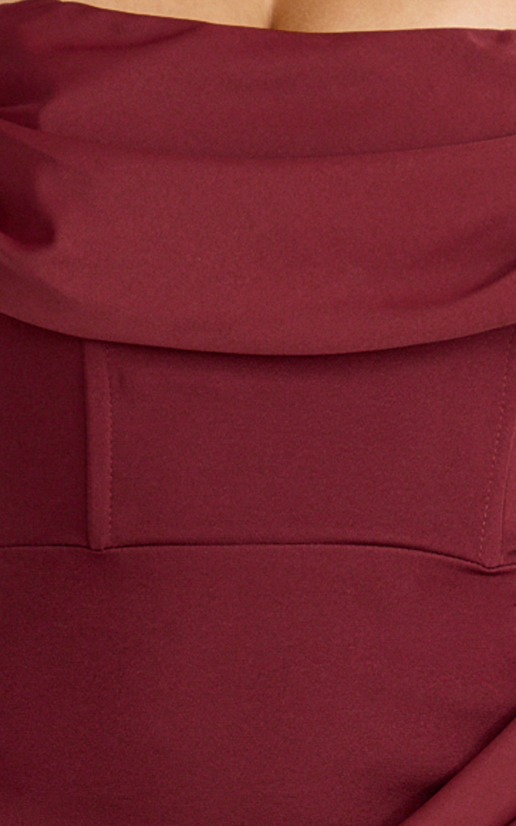 Phoebe Maxi Dress - Strapless Structured Bodice Drape Skirt Dress in Wine