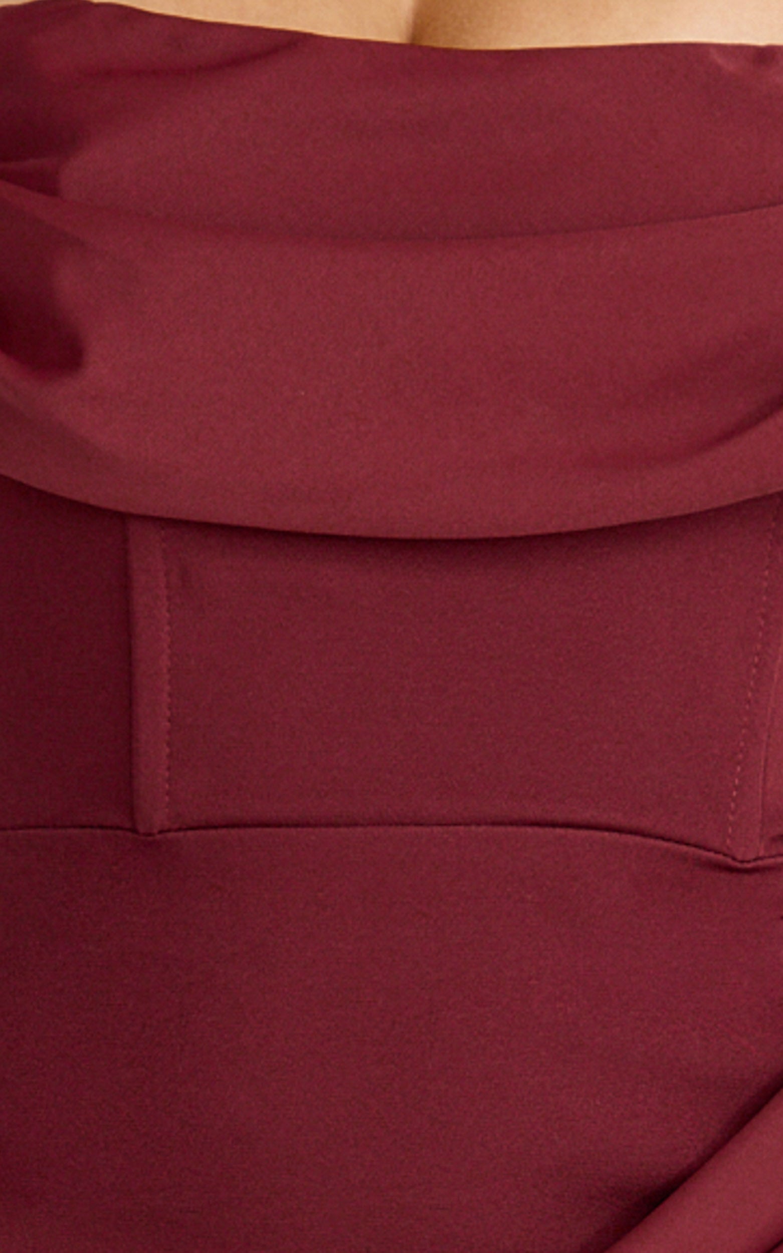 Phoebe Maxi Dress - Strapless Structured Bodice Drape Skirt Dress in Wine