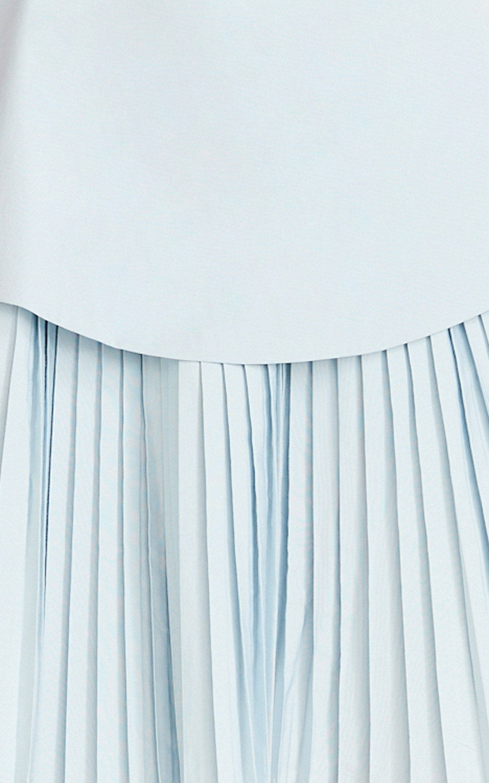 Calla Mini Dress - Halter Neck Peplum Pleated Skirt Dress in Light Blue