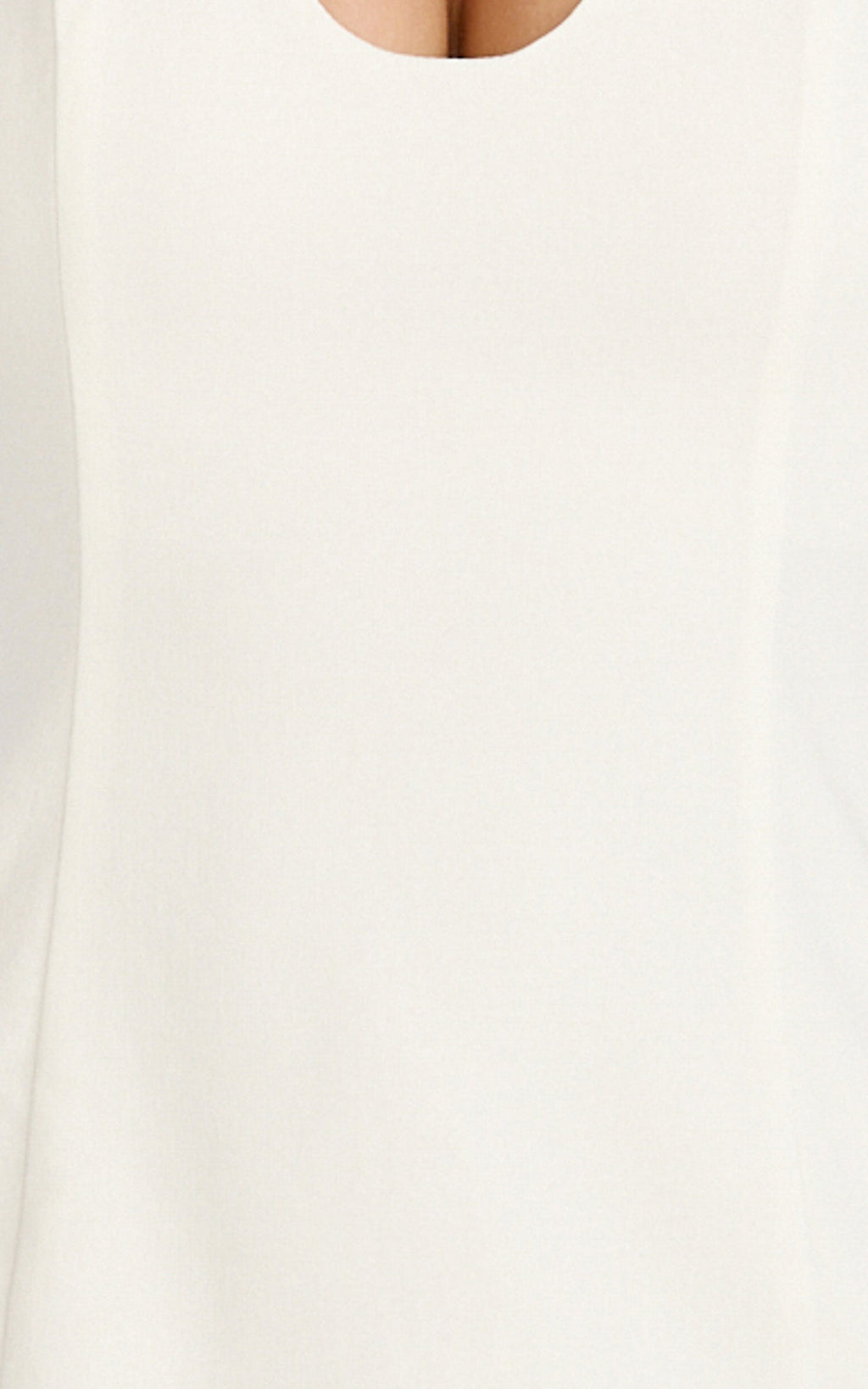 Lux Midi Dress - Front Keyhole Fitted Dress in White