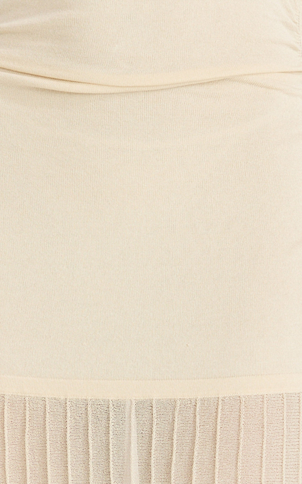 Roxy Maxi Dress - One Shoulder Pleated Skirt Knitted Dress in Cream