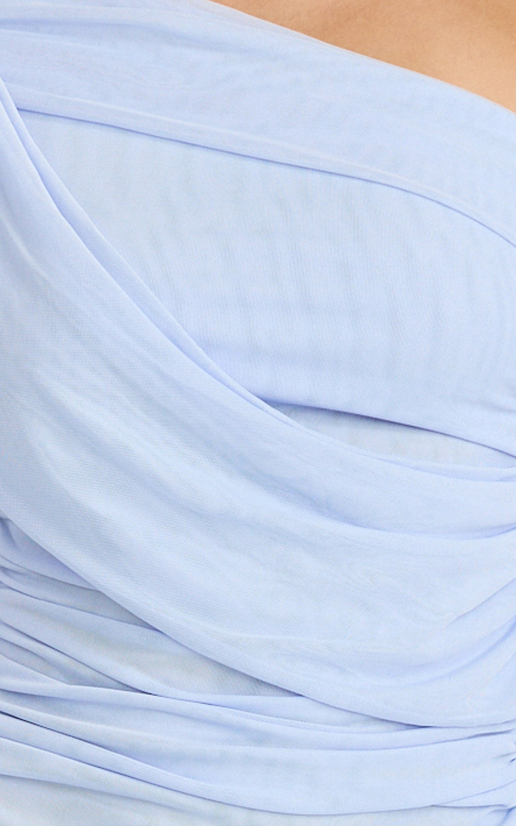 Cyra Mini Dress - Long Sleeve Drape Overlay Dress in Blue