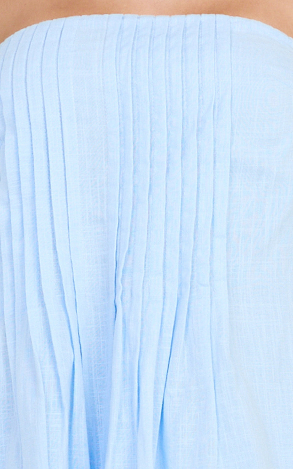 Carli Two Piece Top and Pants Set - Cotton Tube Pant Set in Blue