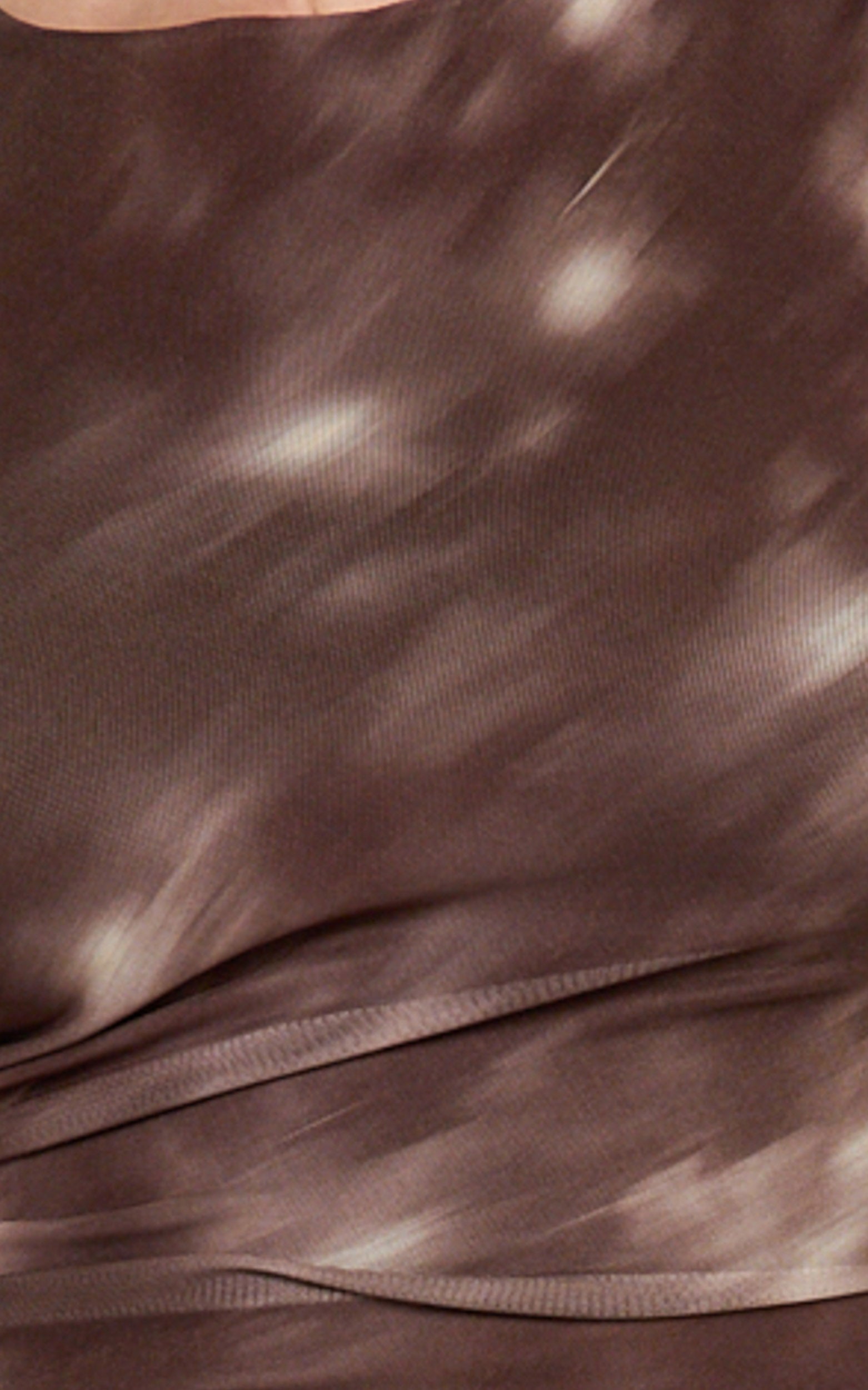Nica Mini Dress - Mesh Boat Neck Dress in Chocolate Blurred Print