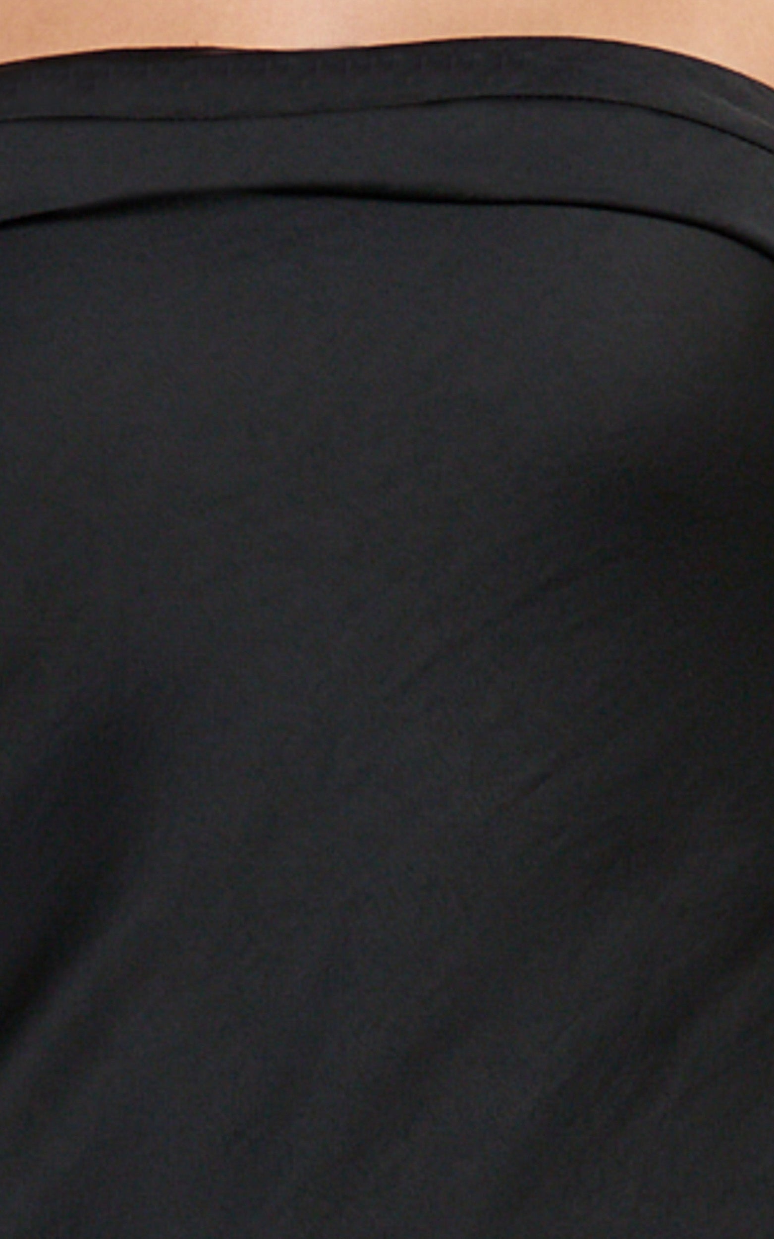 Rumi Midi Dress - Rushed Bodiest Satin Dress in Black