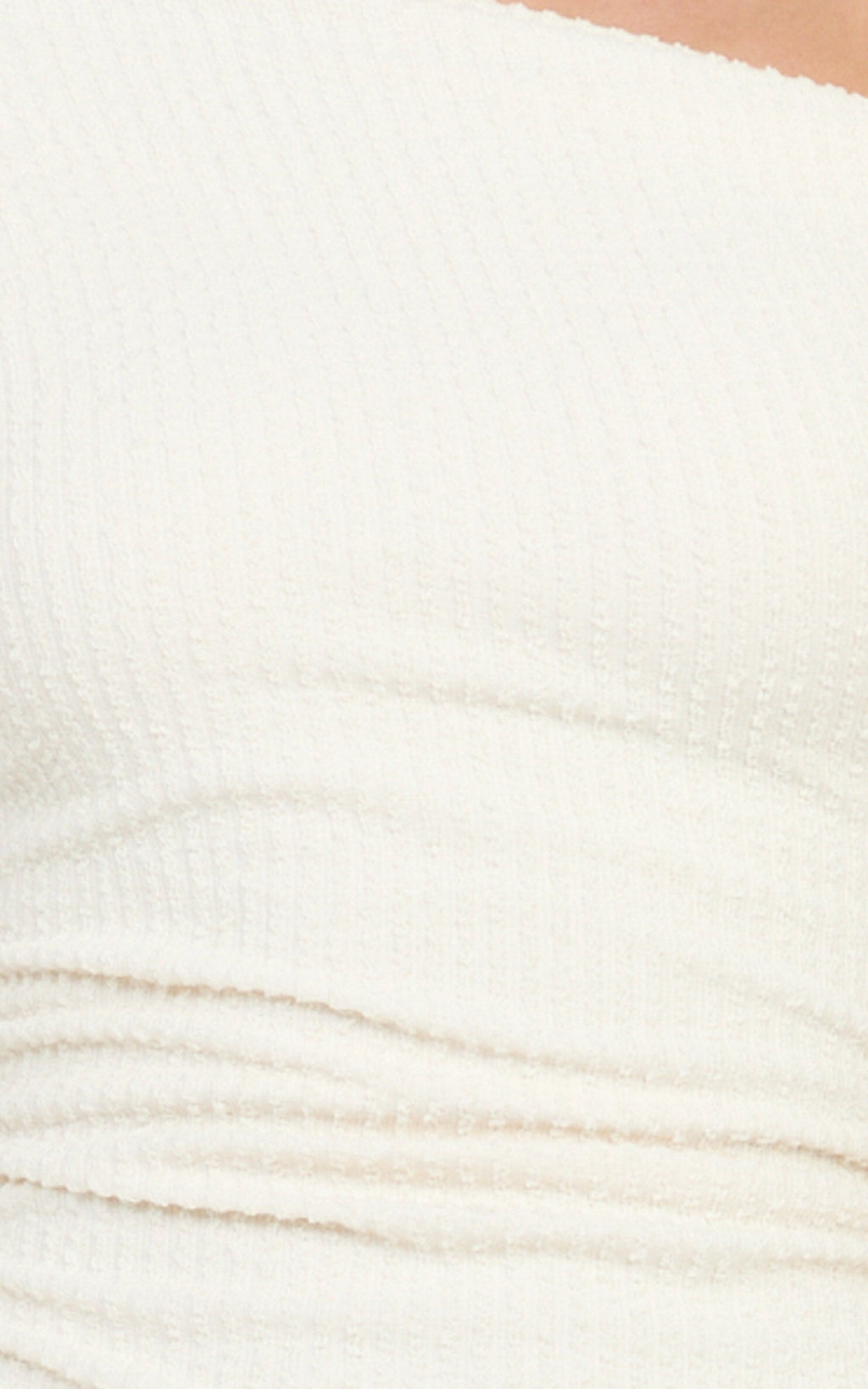 Veda Maxi Dress - Asymmetric One Shoulder Ruched Maxi Dress in Cream