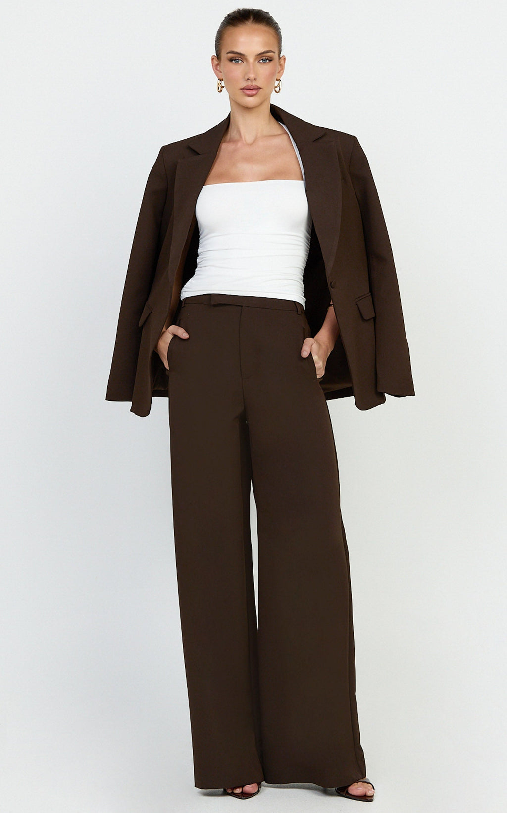 Seraphina Top - Square Neck Gathered Waist Top in Off White