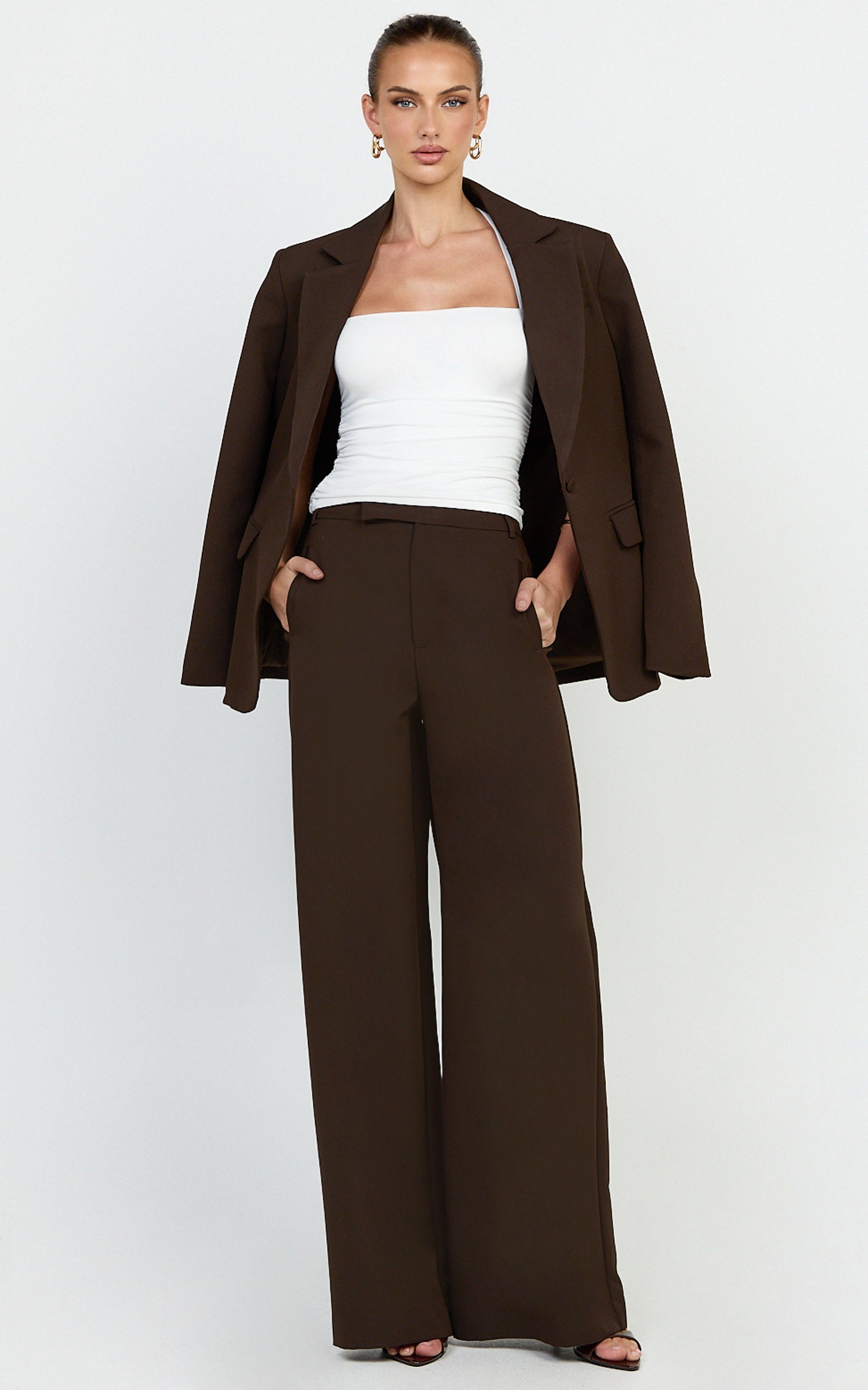 Seraphina Top - Square Neck Gathered Waist Top in Off White