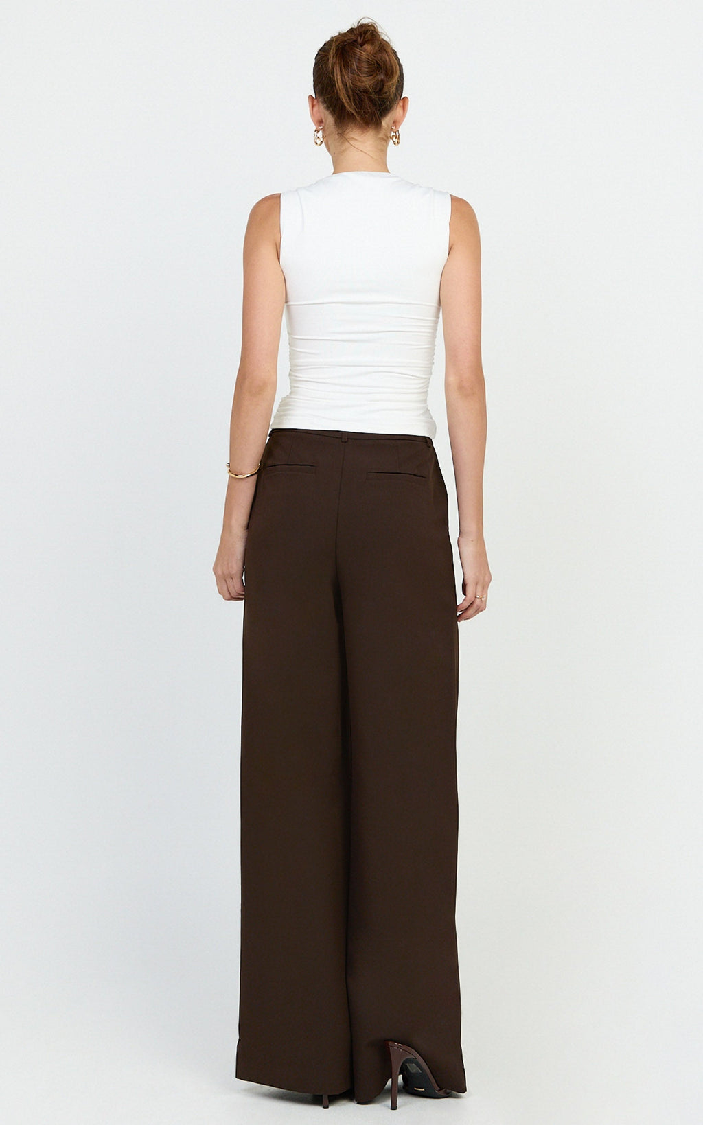 Seraphina Top - Square Neck Gathered Waist Top in Off White