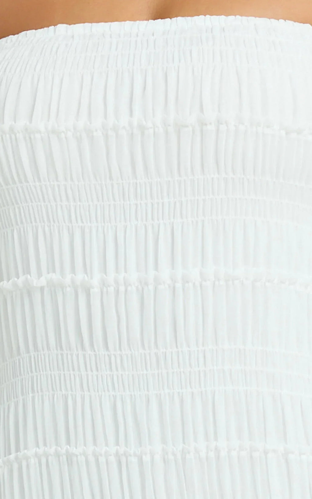 Jovi Maxi Dress - Ruched Column Dress in White