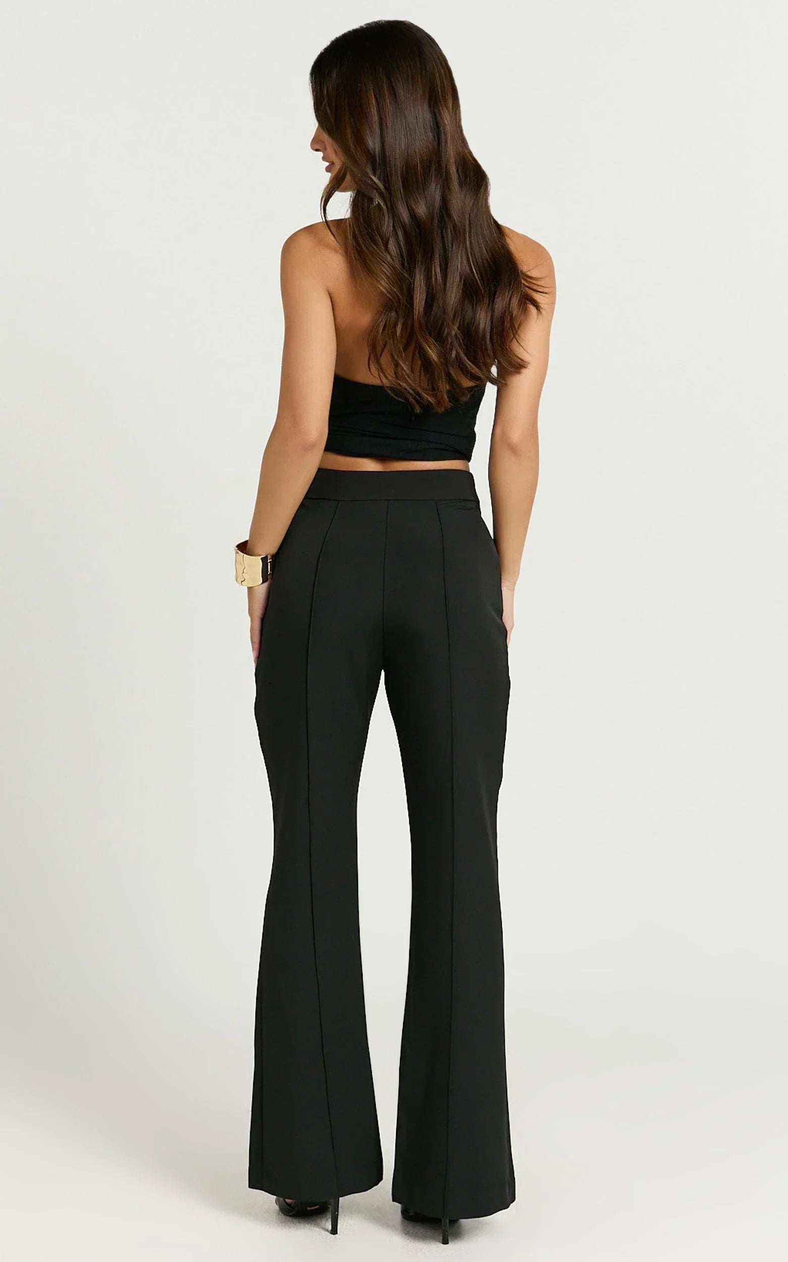 Roschel Pants - High Waisted Flared Pants in Black