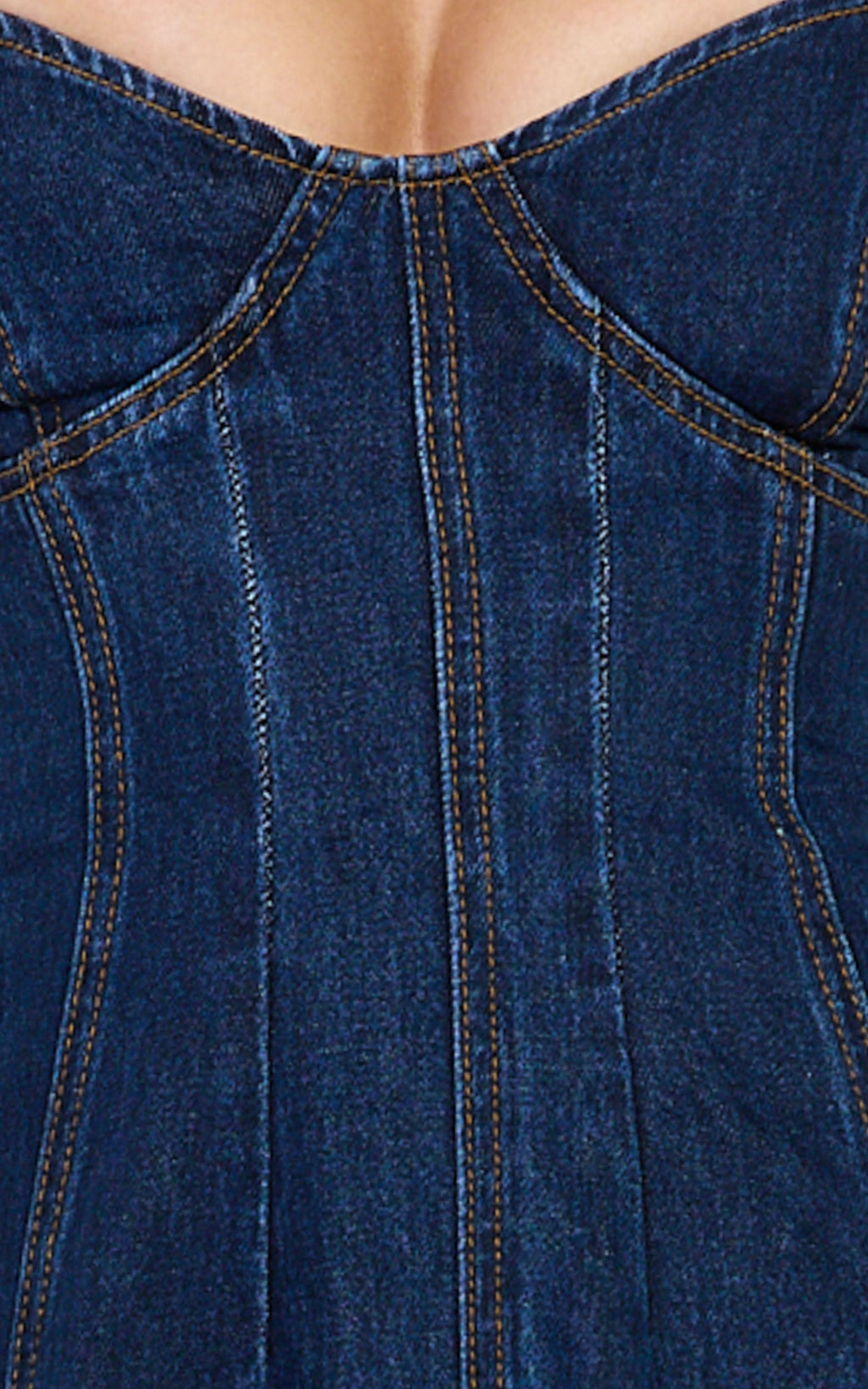 Prisha Midi Dress - Recycled Denim Fit and Flare Dress in Indigo Wash