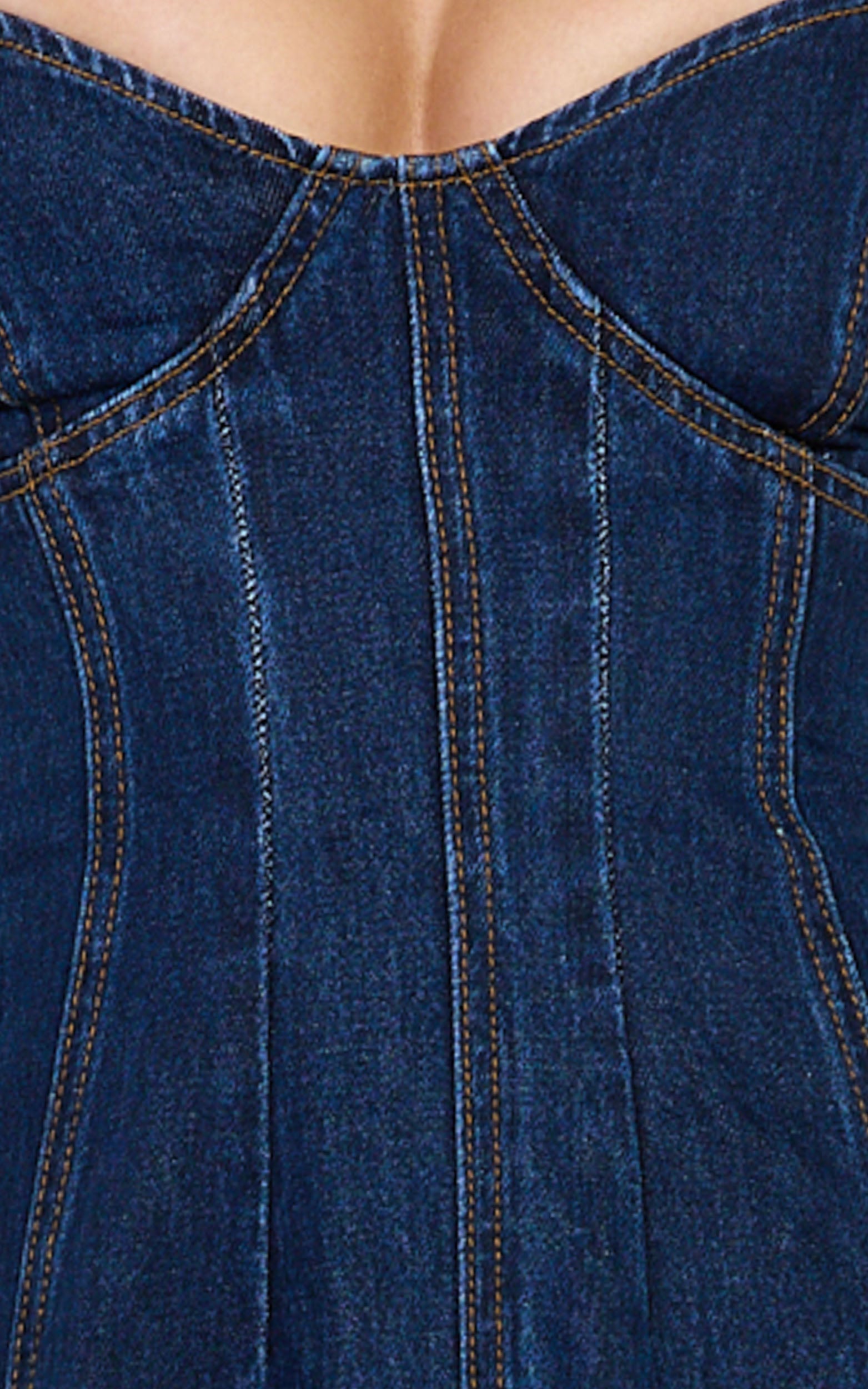 Prisha Midi Dress - Recycled Denim Fit and Flare Dress in Indigo Wash