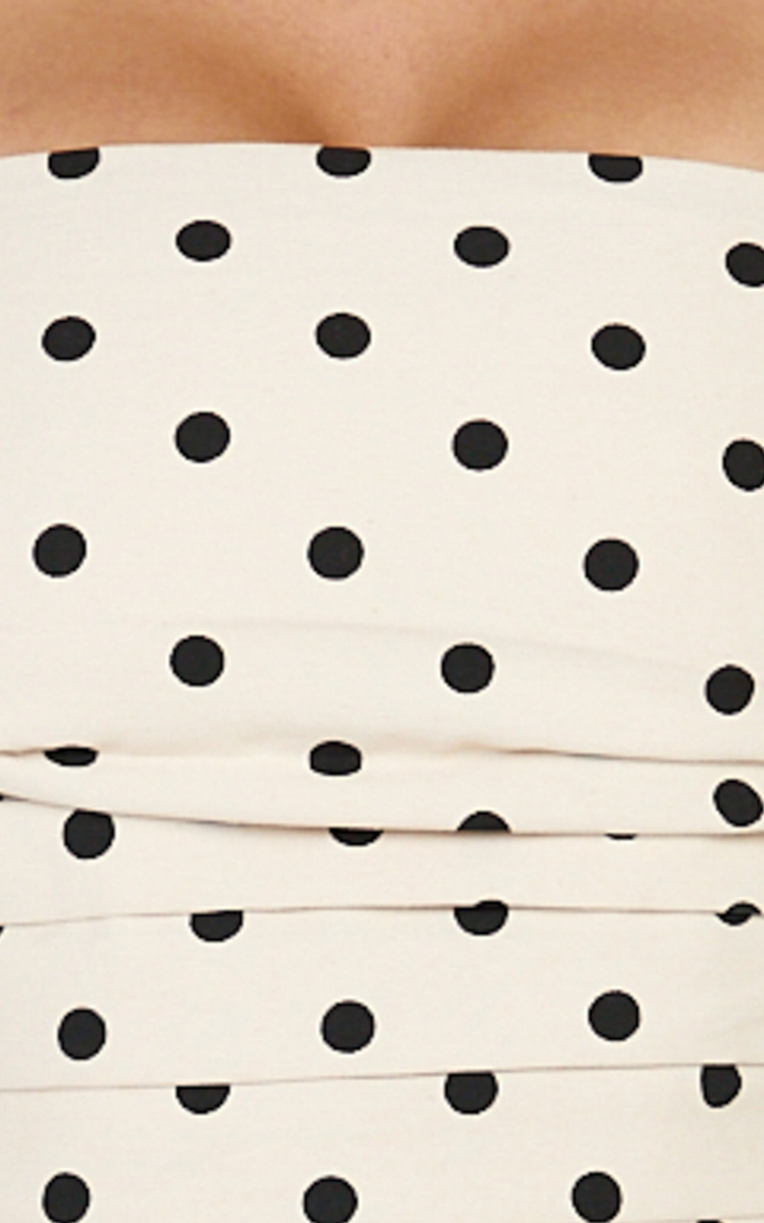 Lillie Two Piece Set - Halter Top And Matching Shorts Set in Black & White polka
