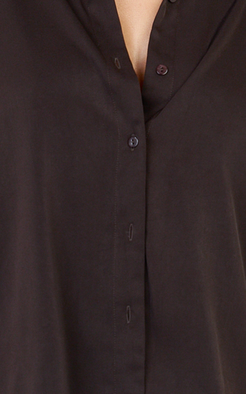 Robyn Shirt - Button Front Short Sleeve Shirt in Chocolate