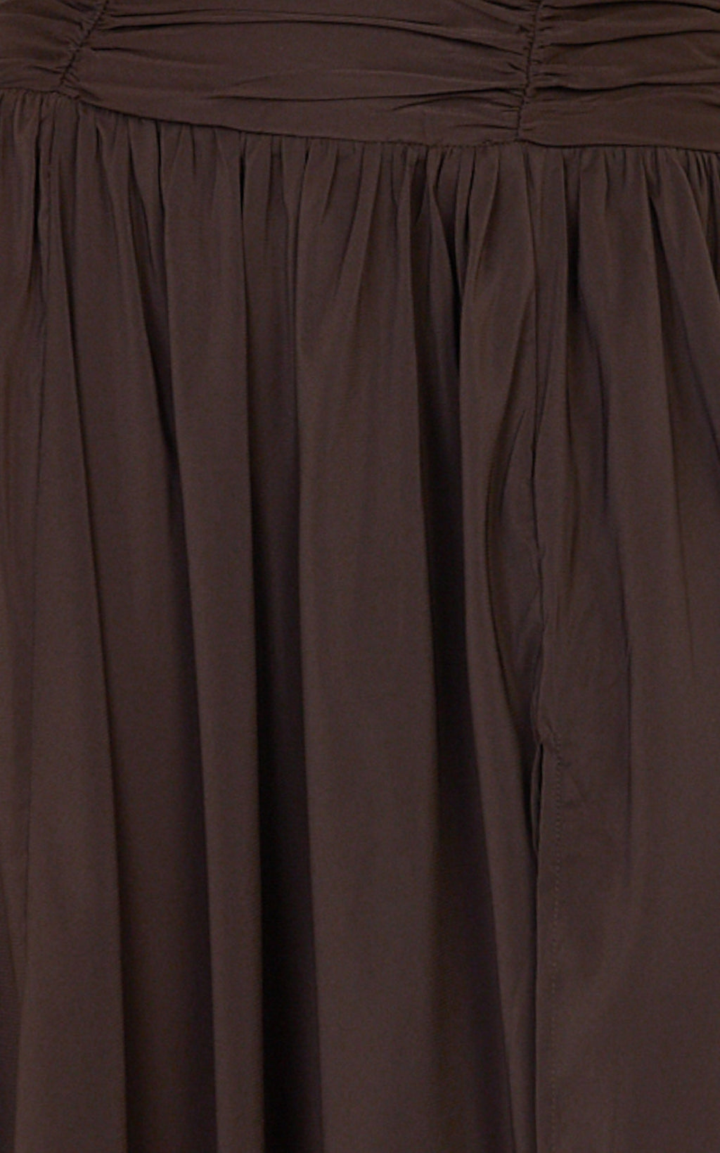 Melanie Maxi Skirt - Gathered Yoke Skirt in Brown