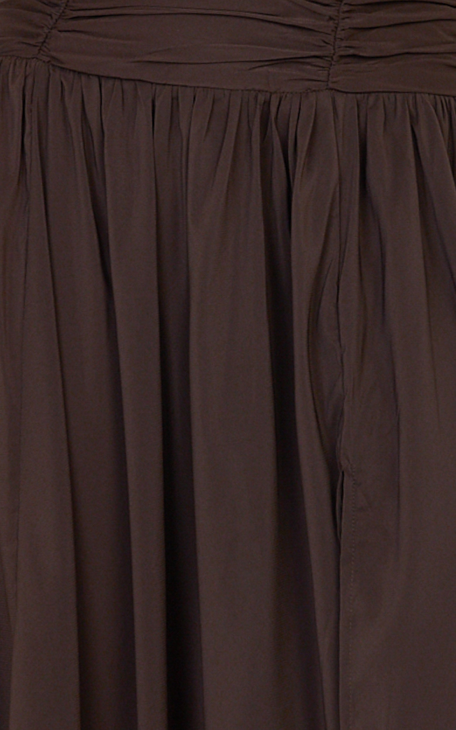 Melanie Maxi Skirt - Gathered Yoke Skirt in Brown
