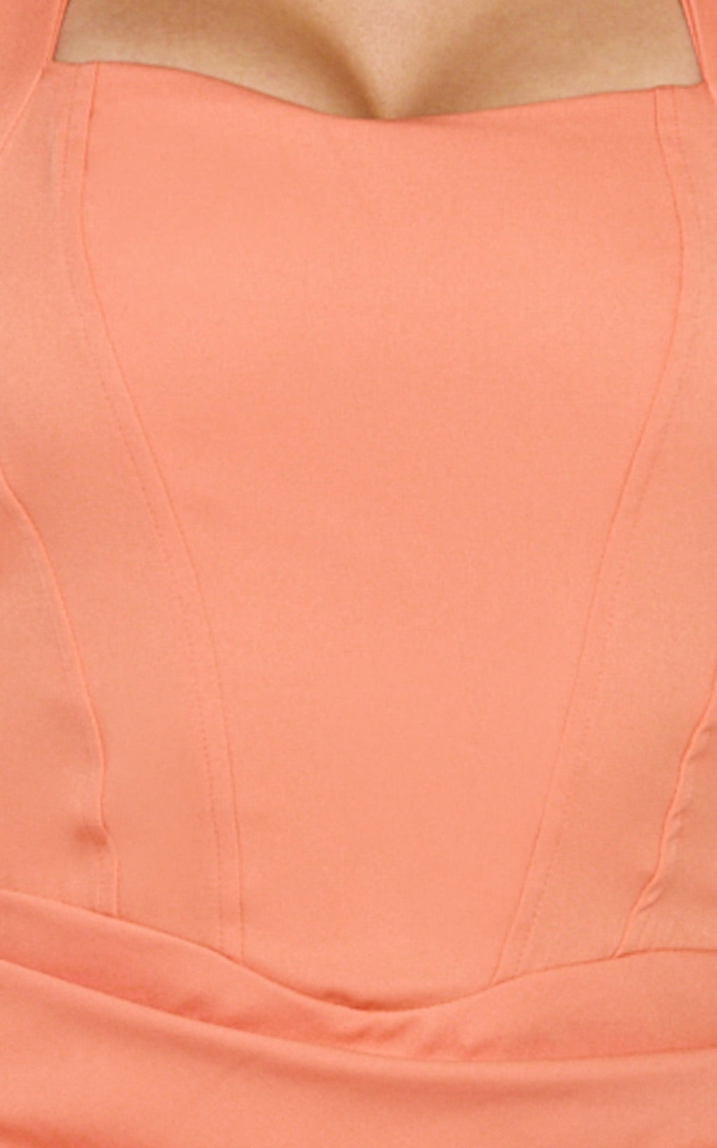 Karina Mini Dress - Halter Neck Princess Panel Tucked Waist Dress in Coral