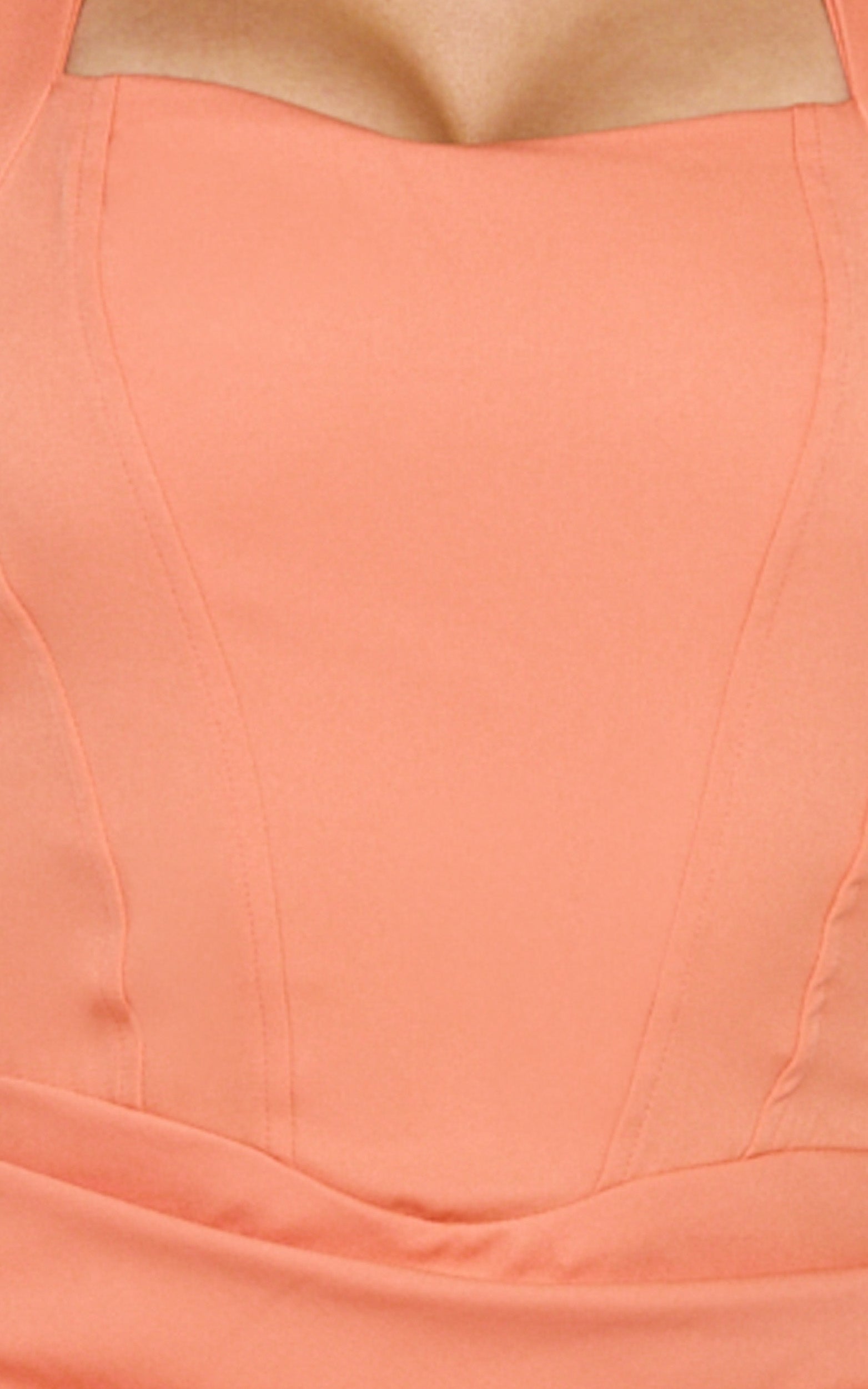 Karina Mini Dress - Halter Neck Princess Panel Tucked Waist Dress in Coral