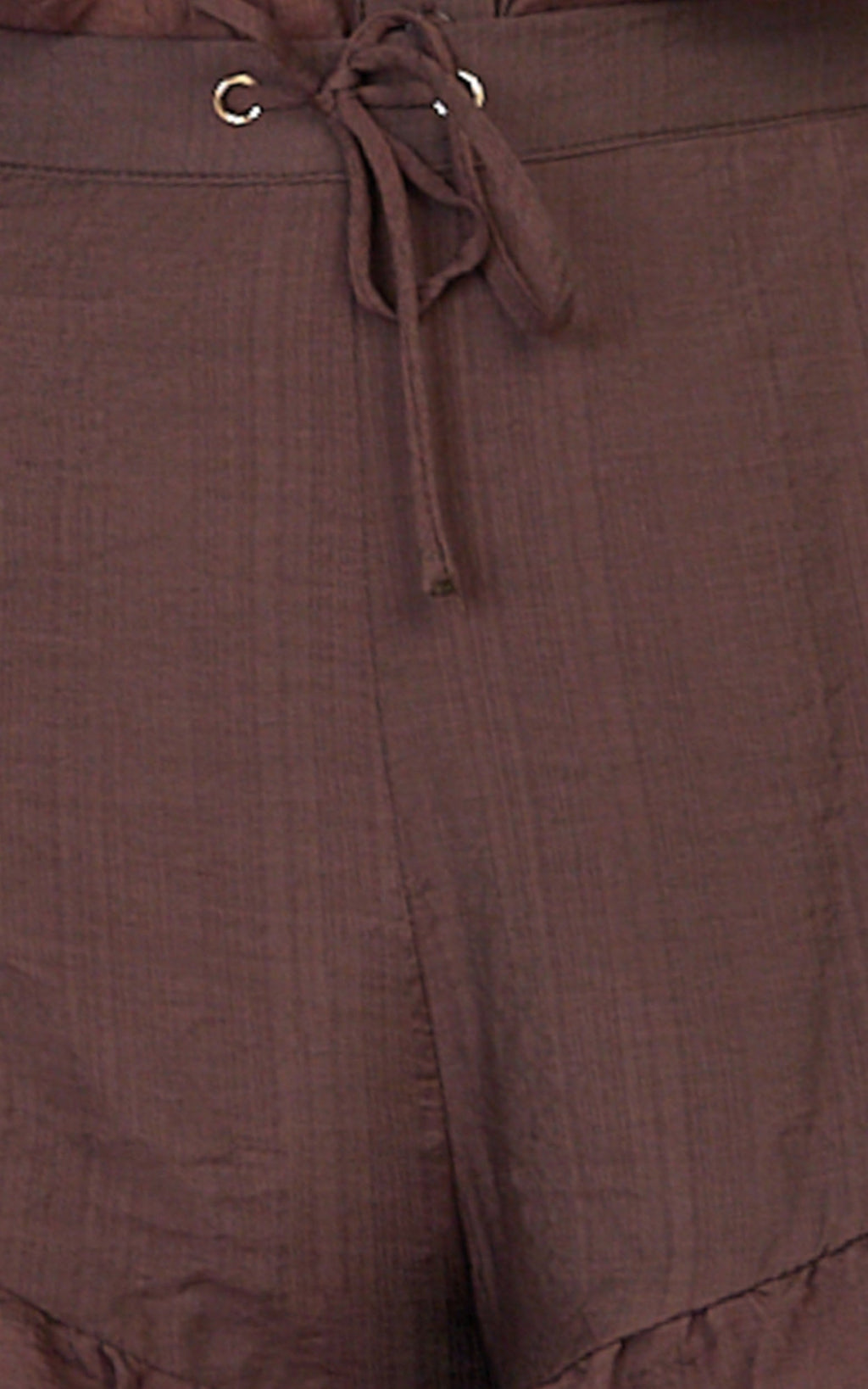 Marina Shorts - Frill Hem Shorts in Chocolate