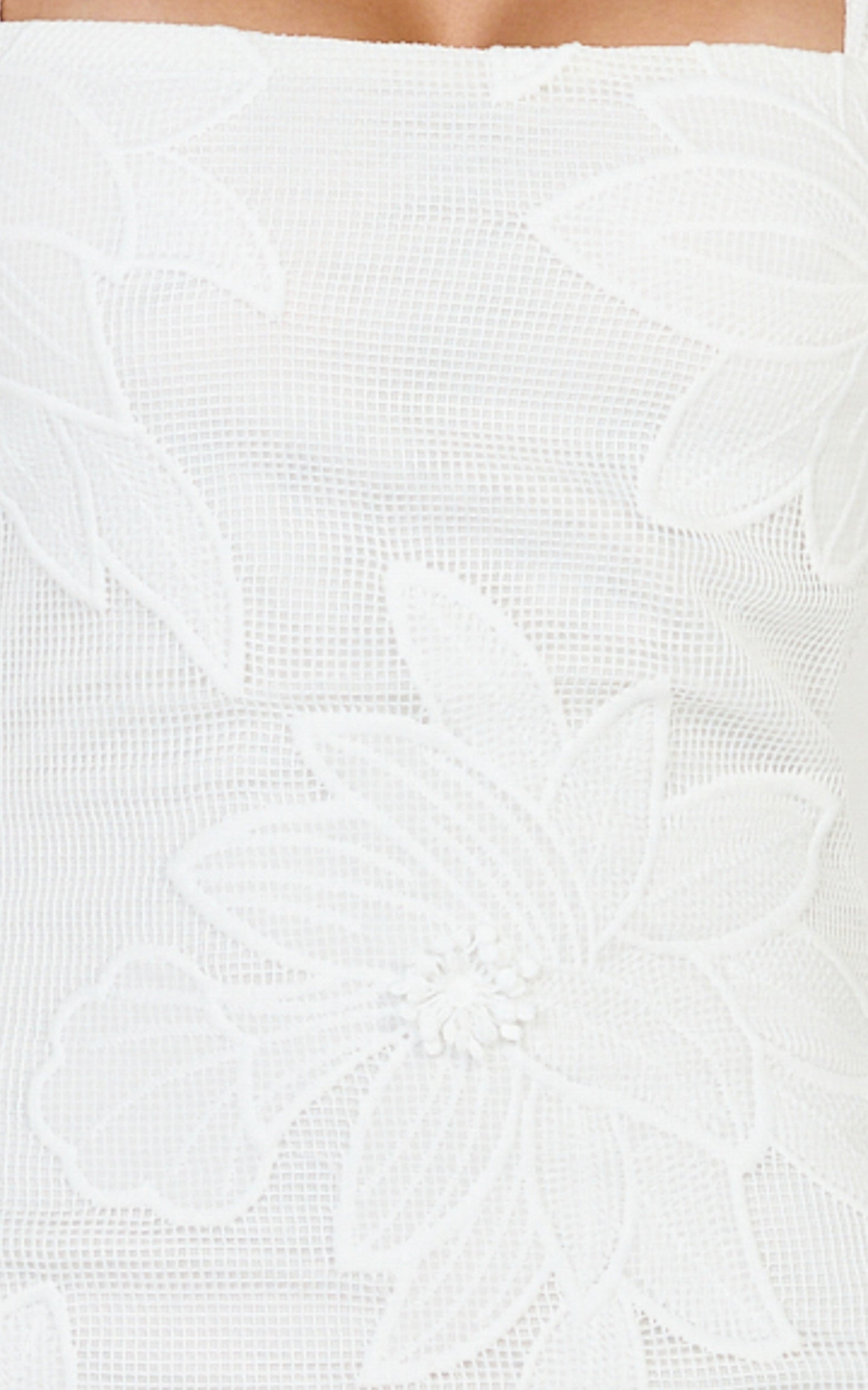 Sienna Mini Dress - Square Neck Floral Embroidered A Line Dress in White