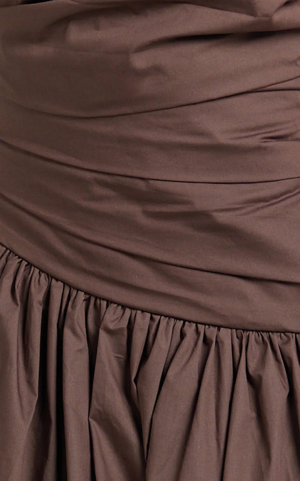 Almera Mini Dress - Strapless Ruched Dress in Chocolate
