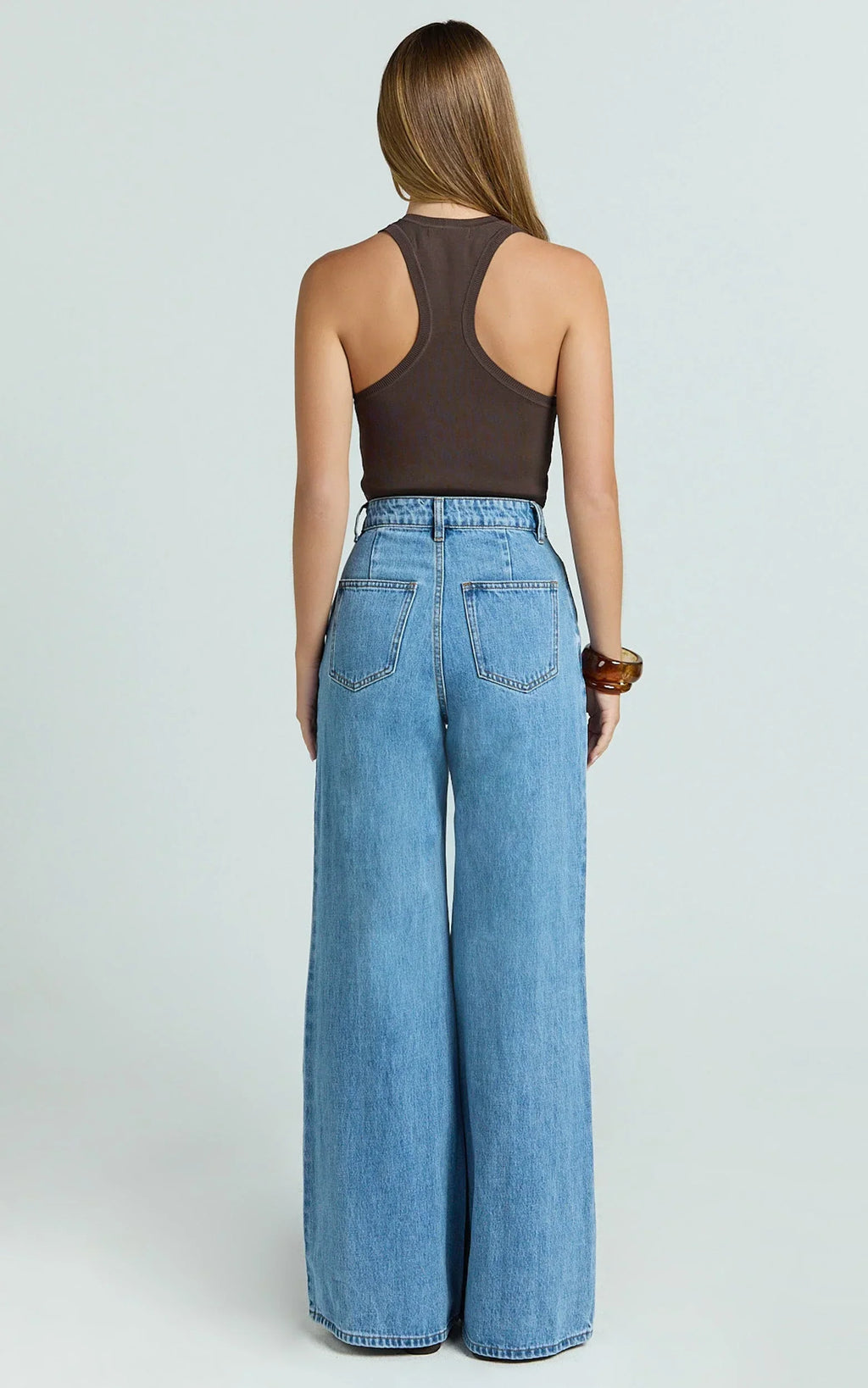 Jenna Top - Scoop Neck Racer Back Knit Tank Top in Dark Chocolate