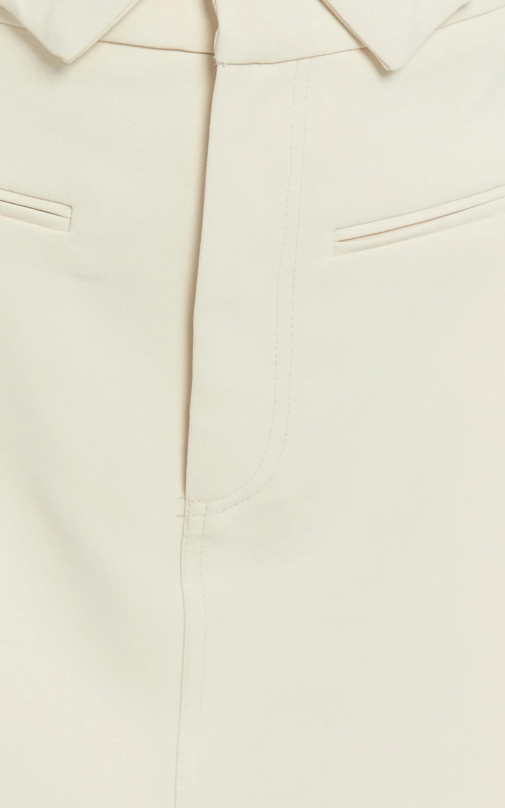 Lalisa Mini Skirt - High Waist Tailored Skirt in Stone
