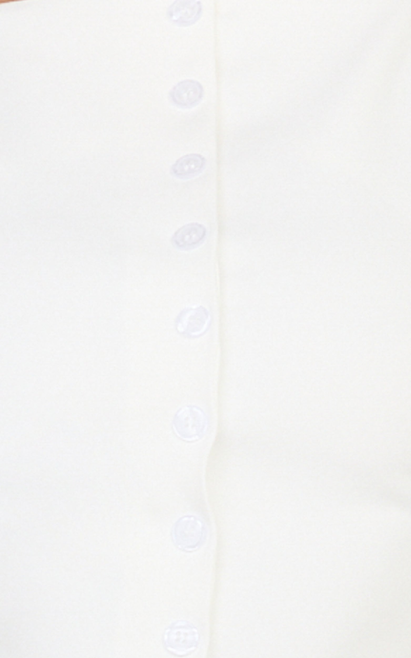 Adela Mini Dress - Mock Button Thru Boat Neck Dress in White