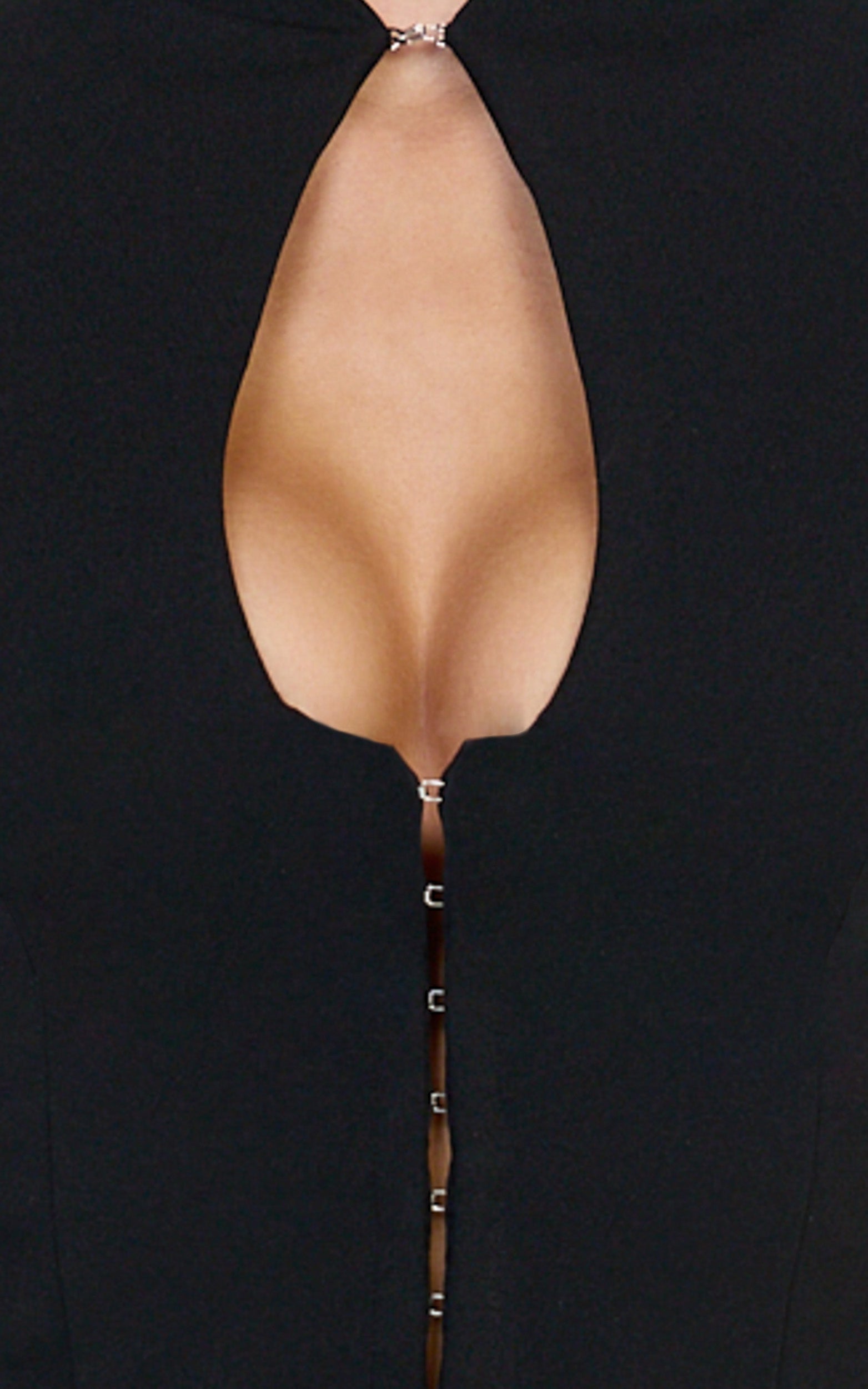 Briony Top - High Neck Front Key Hole Hook And Eye Top in Black