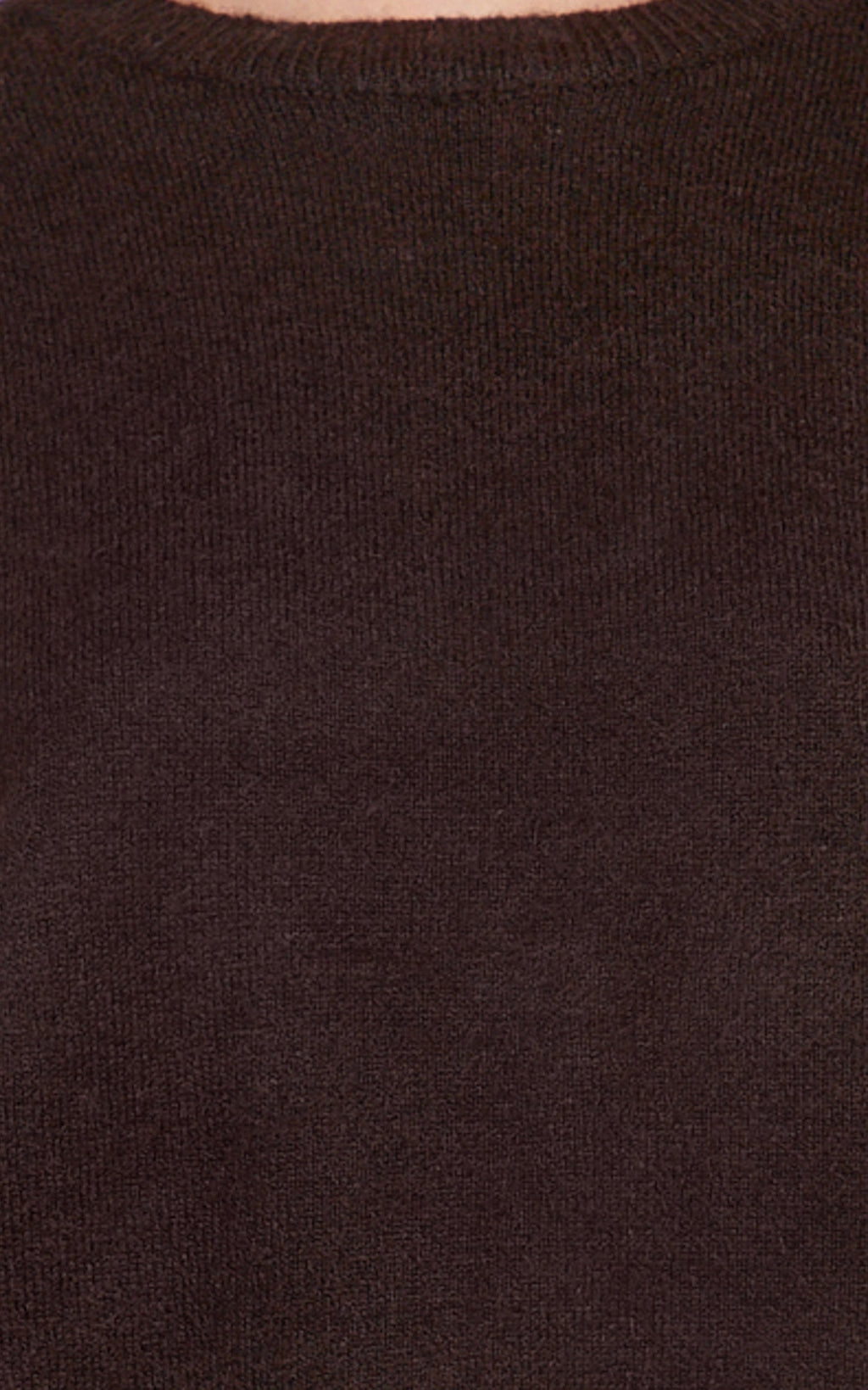 Amanda Jumper - Crew Neck Long Sleeve Knit Sweater in Chocolate