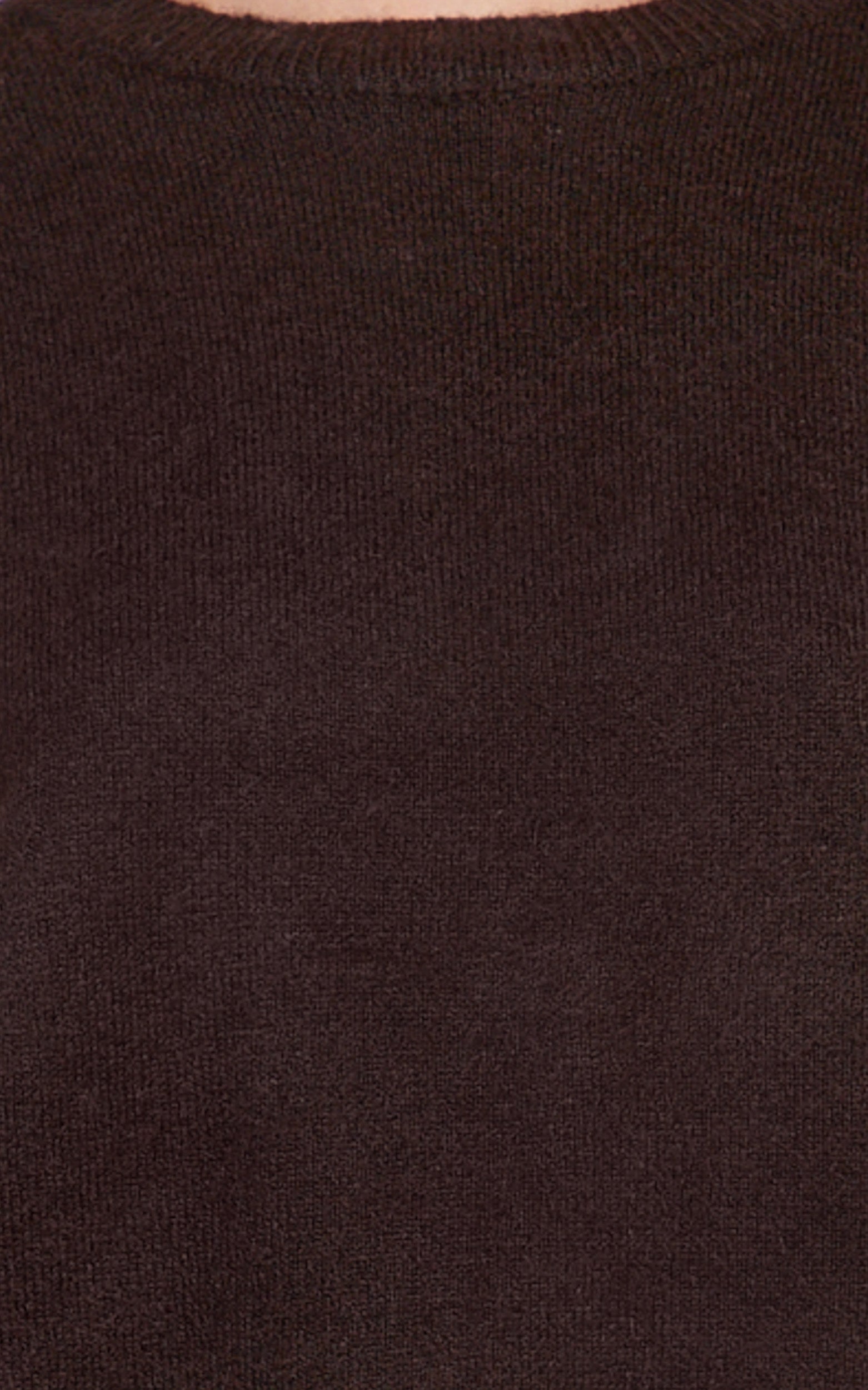 Amanda Jumper - Crew Neck Long Sleeve Knit Sweater in Chocolate