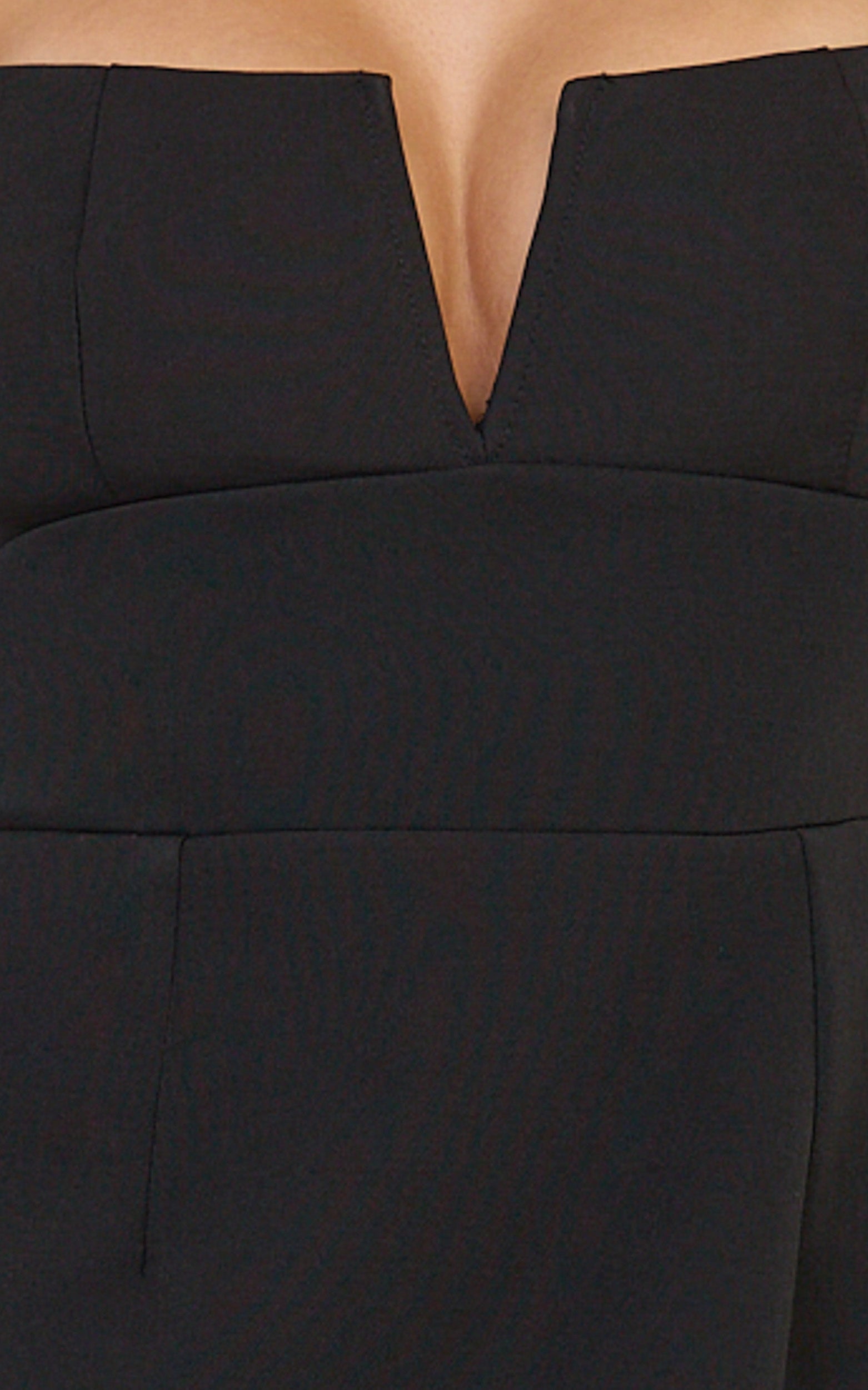 Darcelle Mini Dress - V Front Chain Strap Detail Dress in Black
