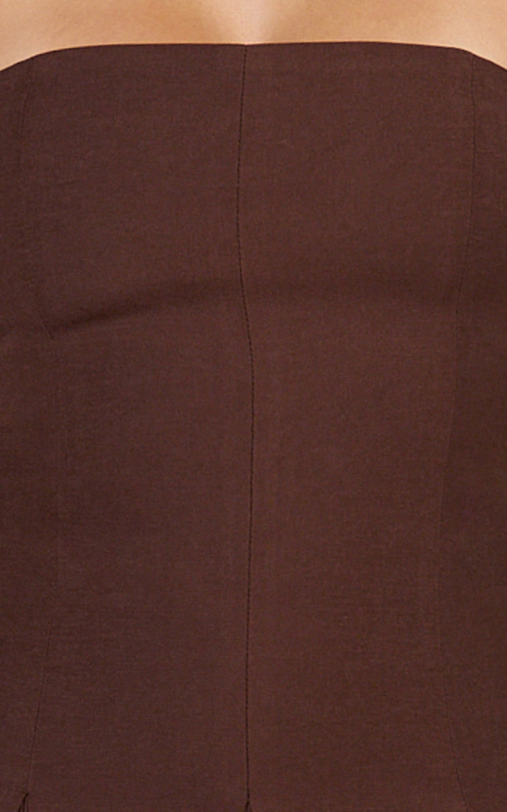 Kalliste Mini Dress - Strapless Godet Pleat Fit And Flare Dress in Chocolate