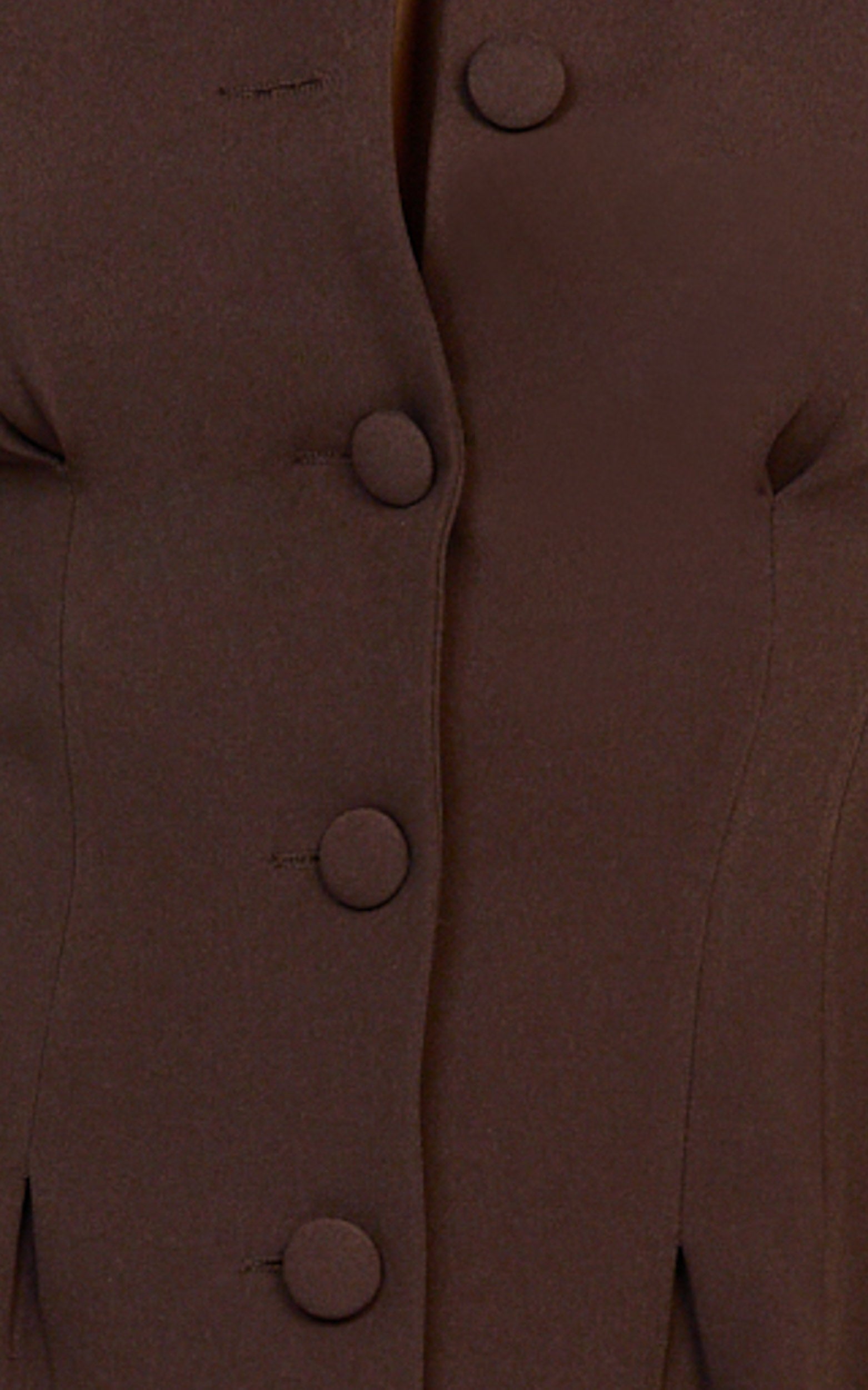 Thelma Mini Dress - Button Front Pleat Waist Tulip Skirt Shirtdress in Chocolate