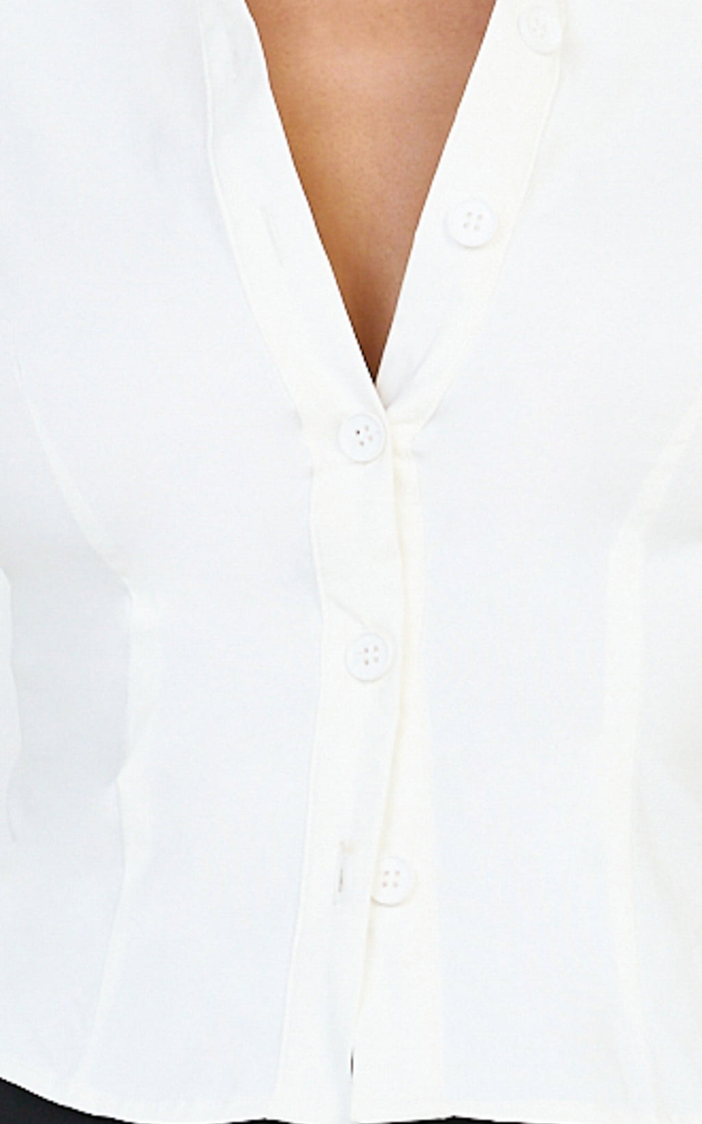 Zareena Top - Button Down Collar Shirt in White